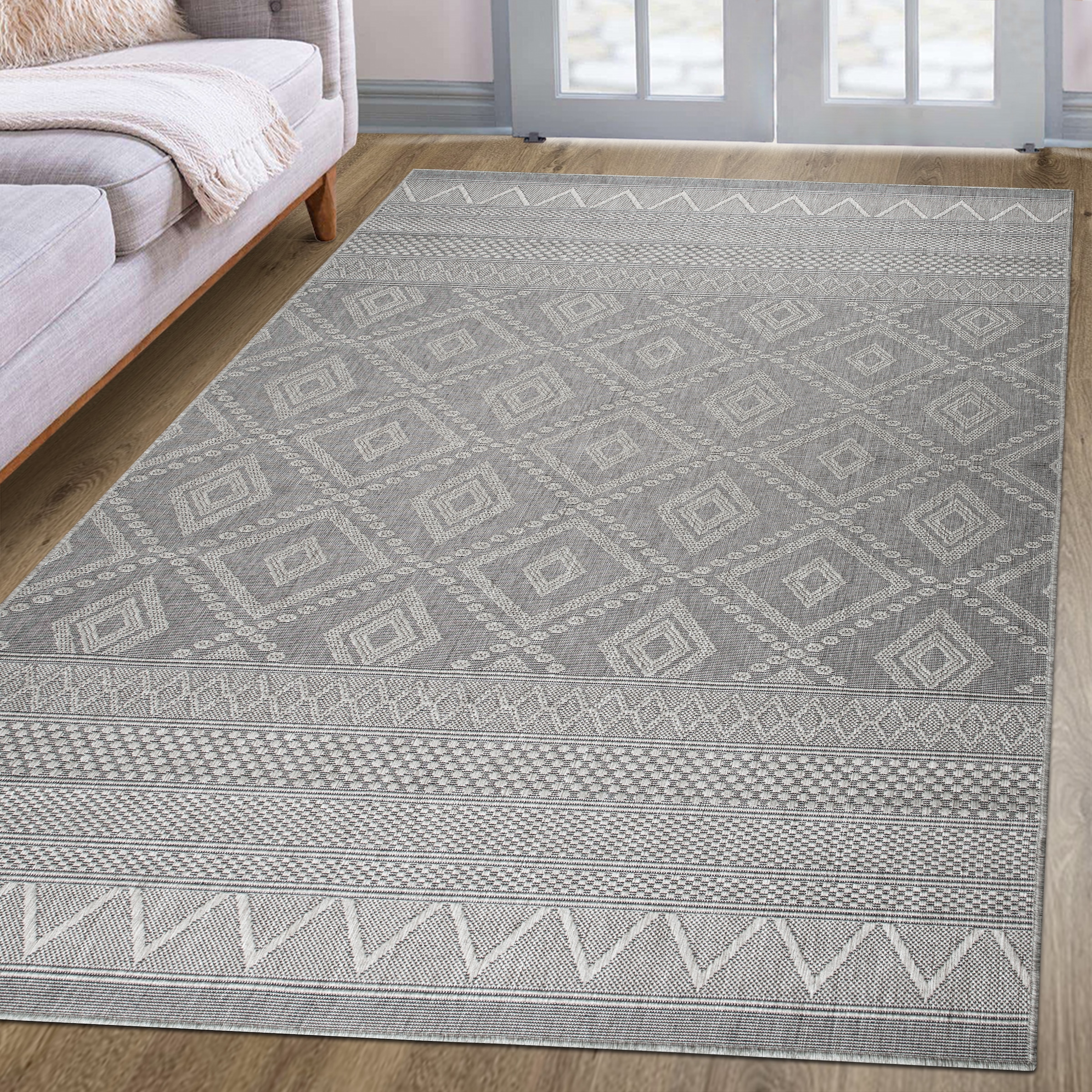 my home Teppich »Toronto auch als Läufer erhältlich«, rechteckig, 3 mm Höhe, In- und Outdoor geeignet, Sisal-Optik, Wetterfest & UV-beständig, Boho