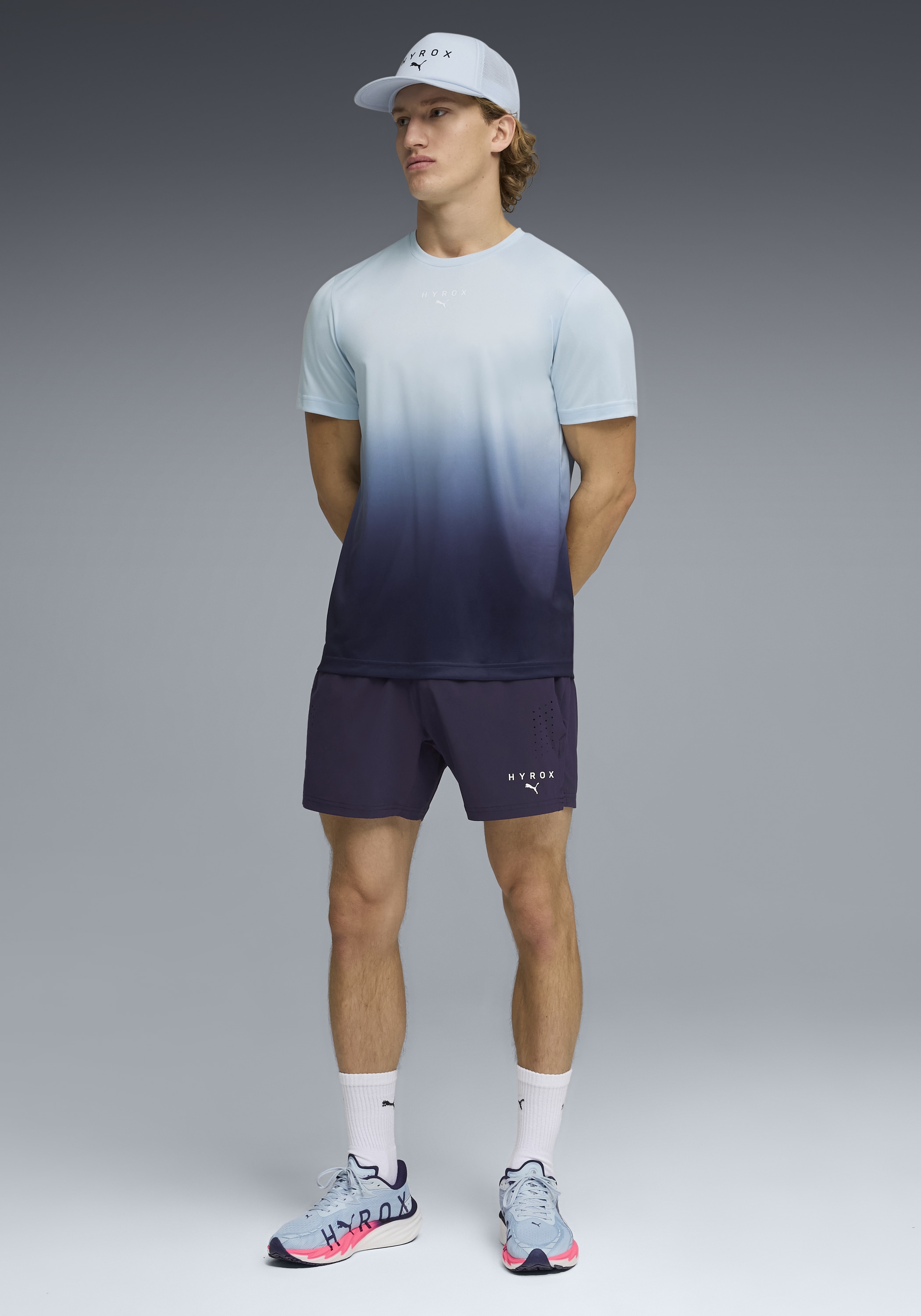 PUMA Trainingsshirt »M  X HYROX POLY GRAPHIC TEE« reguläre Passform, Kurzarm, für Fitness und sportliche Aktivitäten