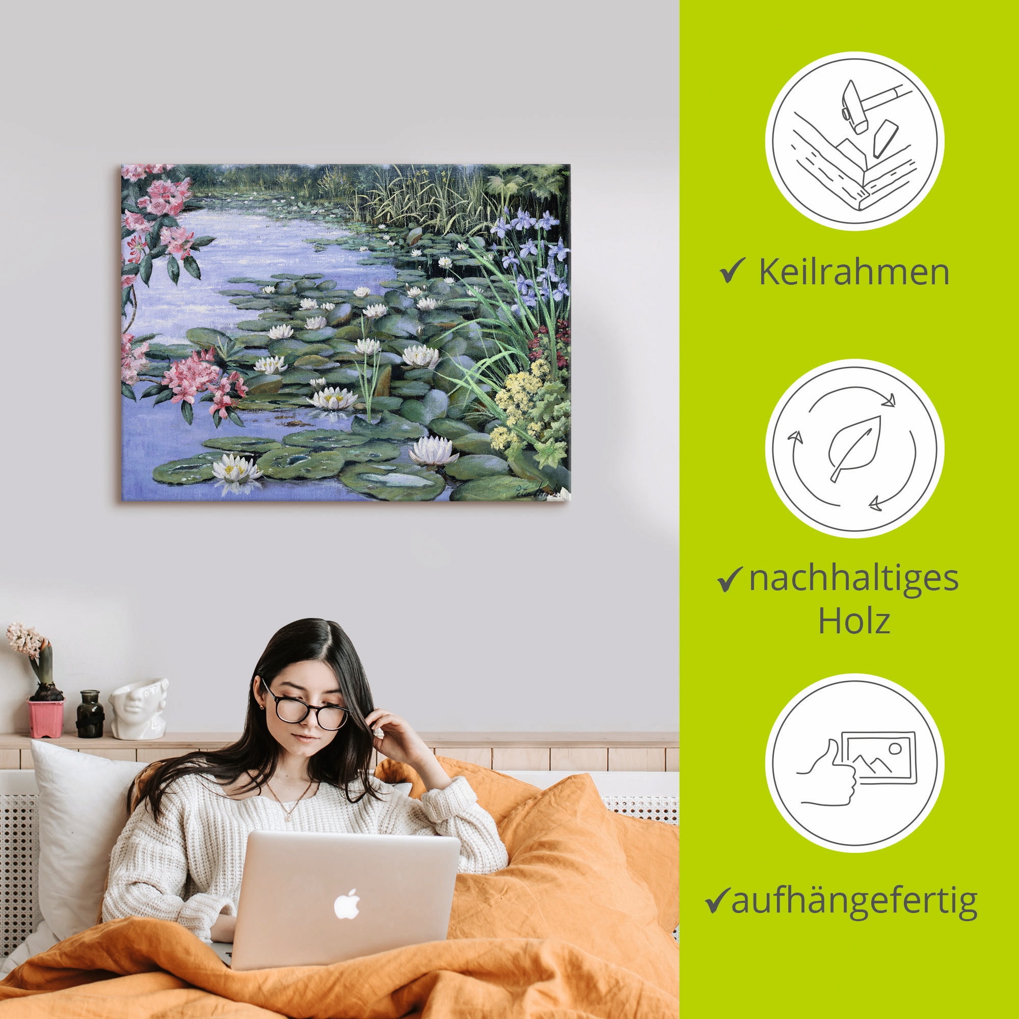 Artland Leinwandbild »Der See« Gewässer 1 Stk. tlg. auf Holzrahmen gespannt