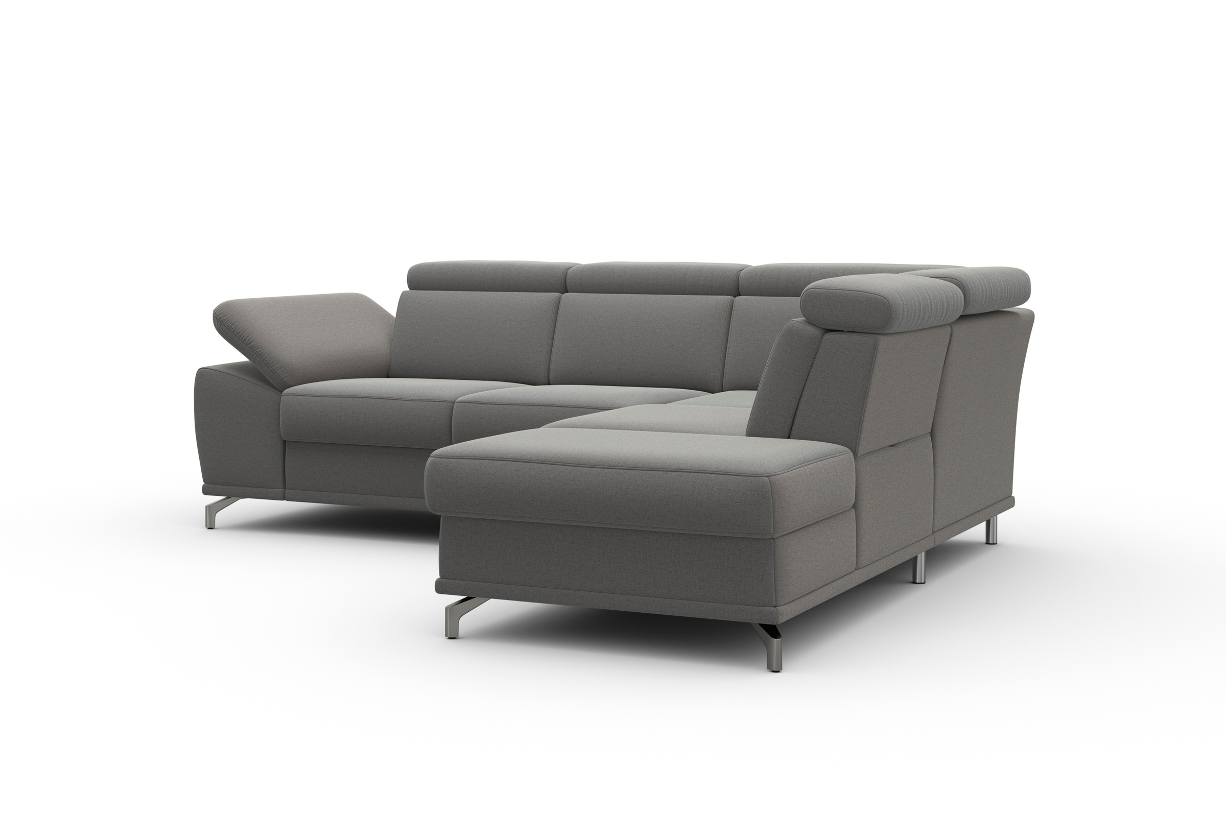 sit&more Ecksofa »Cabrio L-Form, mit Sitztiefenverstellung, Arm- und Kopfteilverstellung«, 3 Nierenkissen, Federkern, optional Bettfunktion und Stauraum