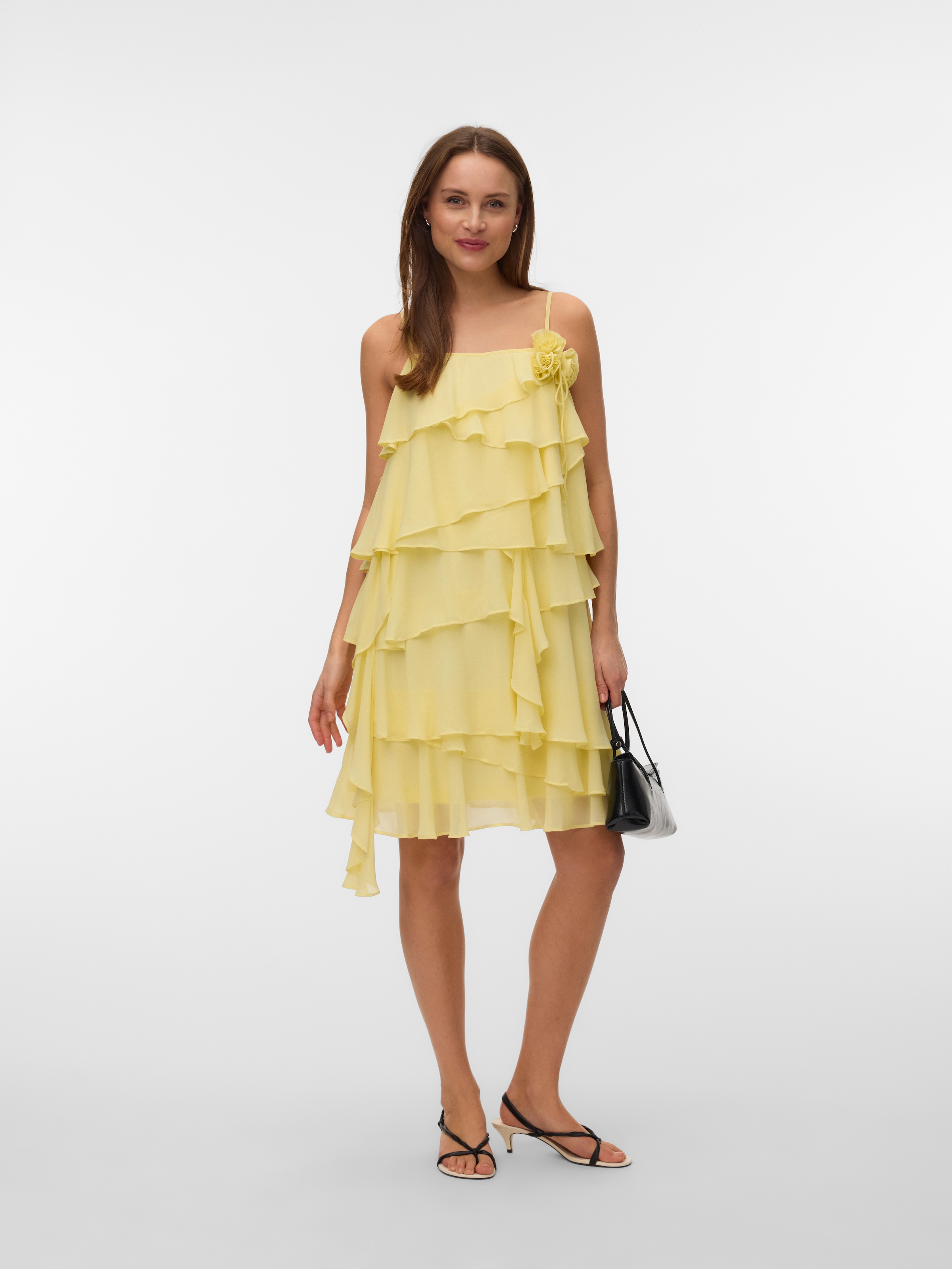 Vero Moda Trägerkleid »VMADALYN SINGLET FLOUNCE DRESS EXP« Kunstfaser, mit Volants