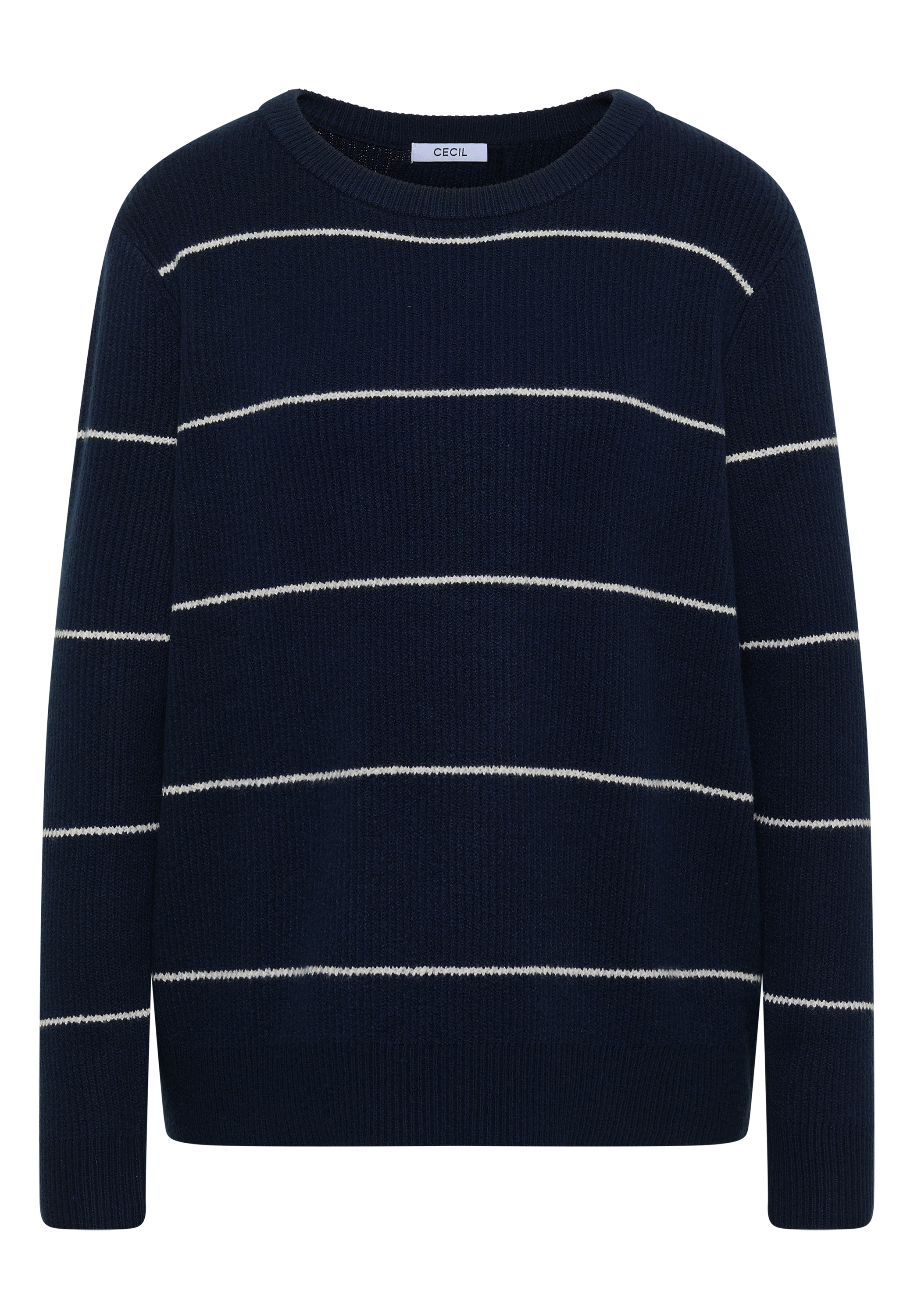 Cecil Rundhalspullover Pflegeleichter Materialmix