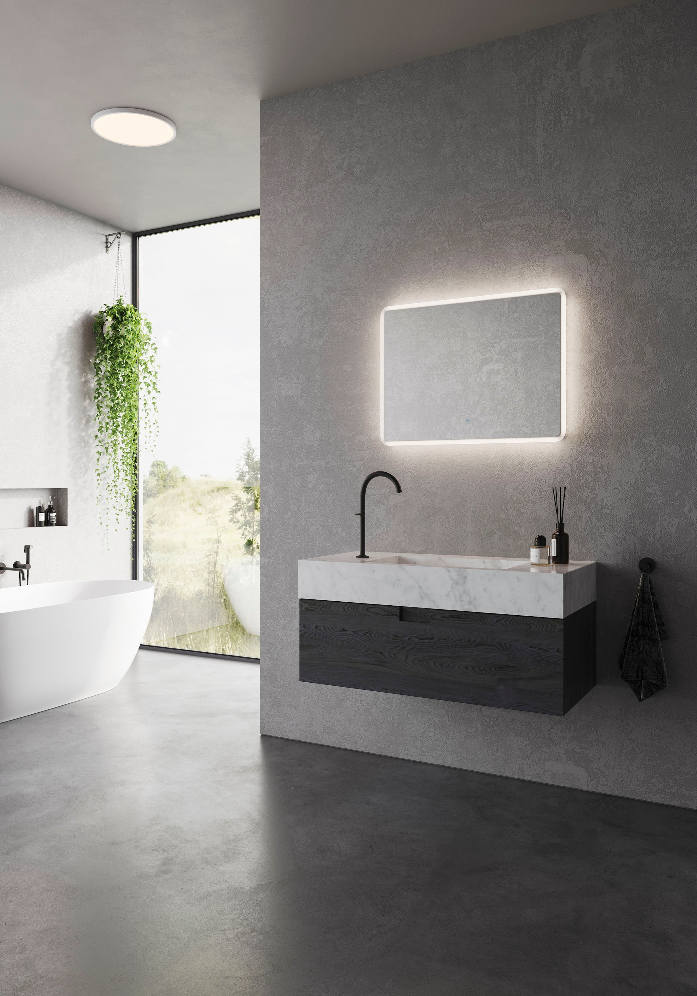 Nordlux LED Bad-Spiegelleuchte »Dovina«, Schutzart IP44, mit integr. LED-Leuchtmodul, Touch-Funktion. Gr. ca. 60 x 80 cm