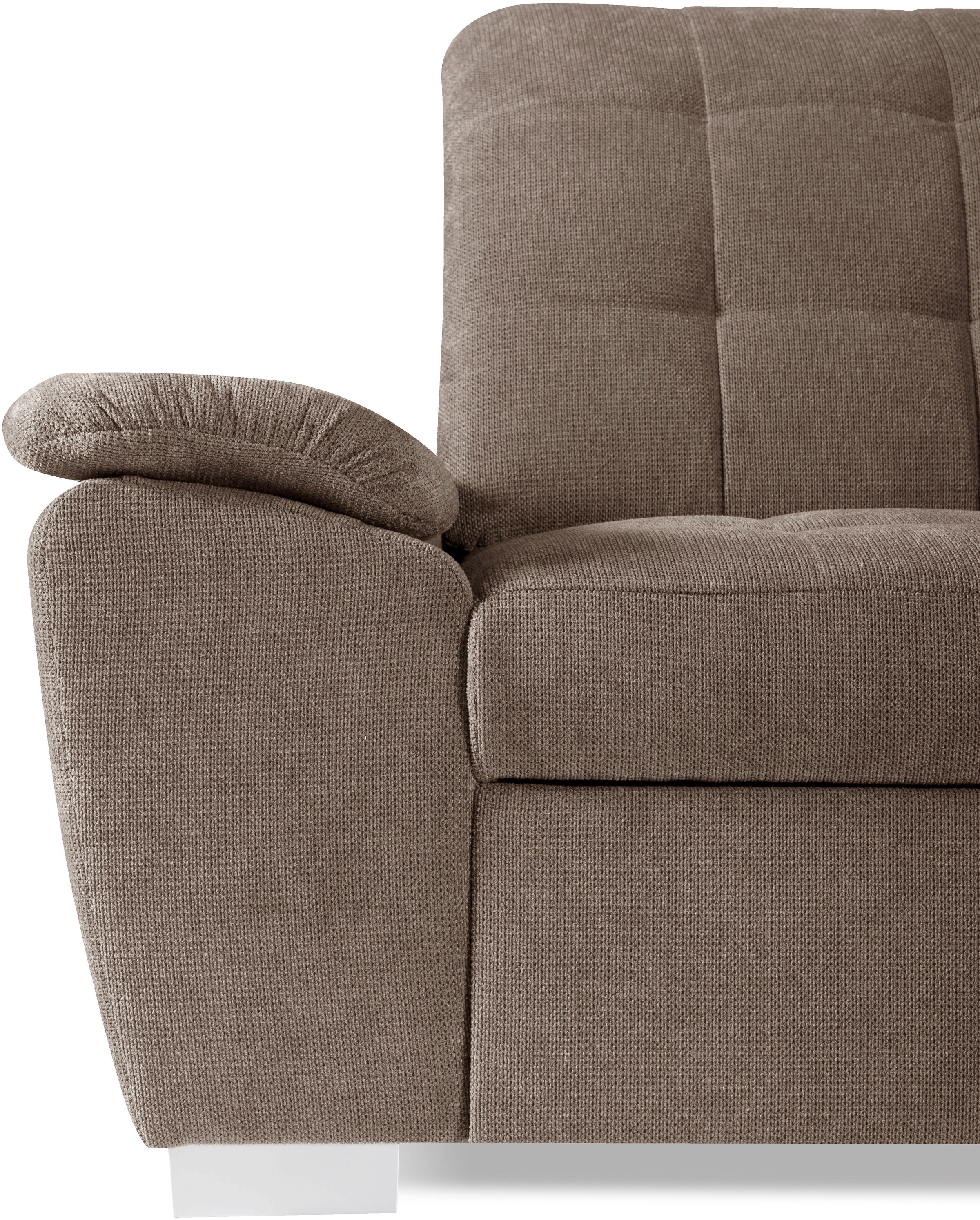 WERK2 Ecksofa »Brindisi, Multifunktion, bequem & komfortabel, Breite 263cm, L-Form«, mit verstellbaren Kopfteilen, Bettfunktion & Bettkasten