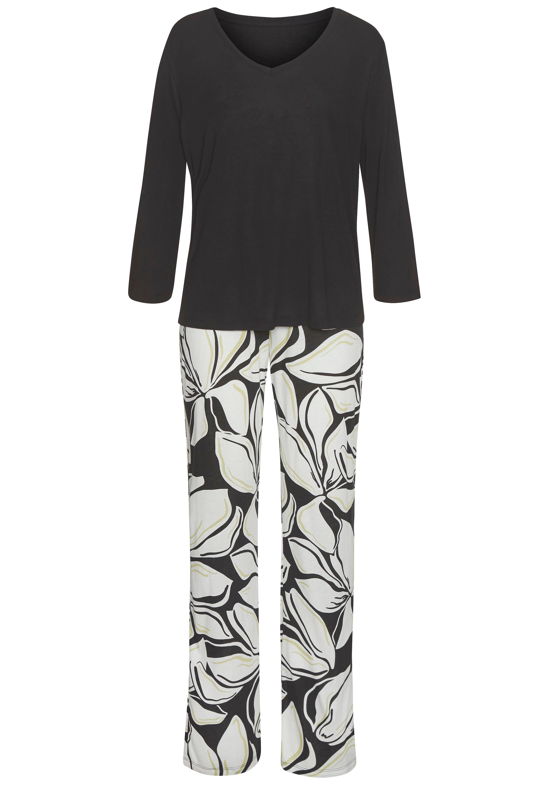 Vivance Dreams Pyjama, (2 tlg.), mit Allover-Druck