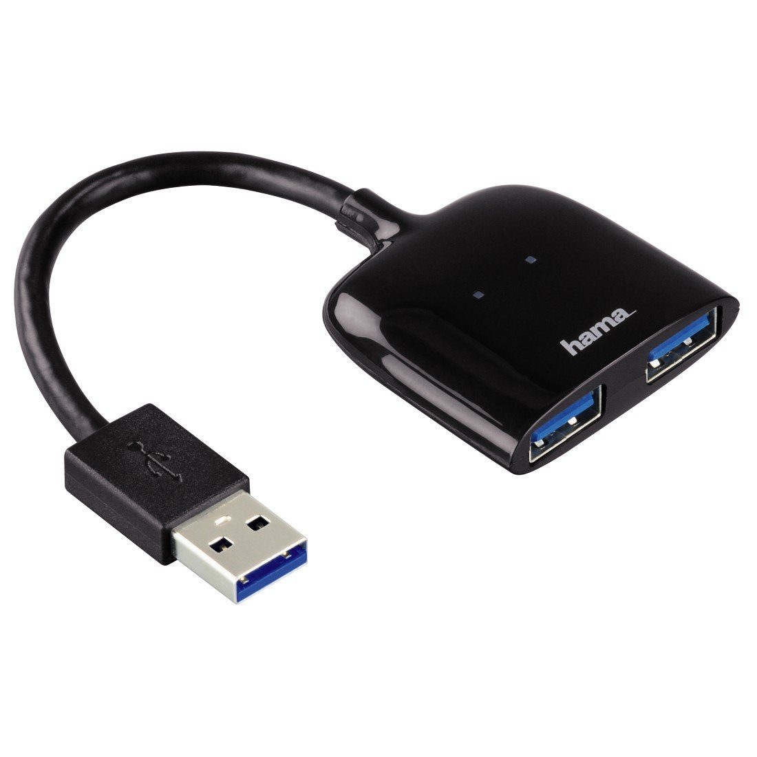 Hama USB-3.0-Hub 1:2 Mobil, Schwarz