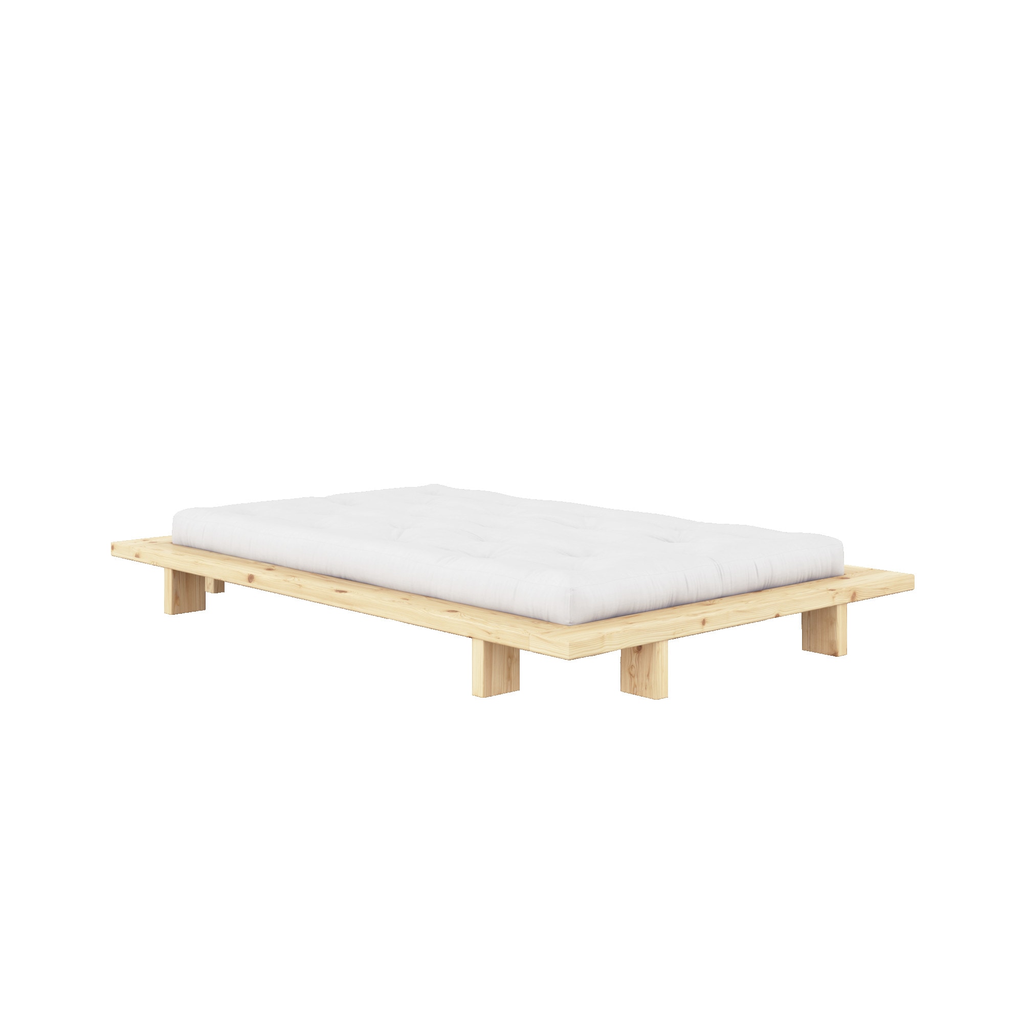 Karup Design Bettgestell »JAPAN BED Bodenbett, Holzrahmen, Futonbett, Jugendbett, Holzbett«, Massivholzbett mit Lattenrost, Kiefer massiv, Bett ohne Kopfteil