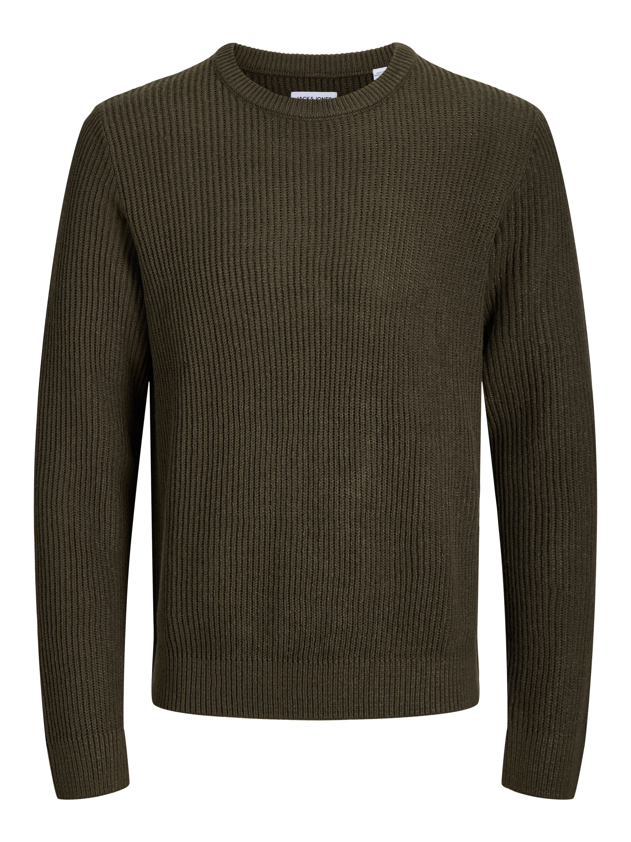 Jack & Jones Rundhalspullover »JJPANNEL KNIT CREW NECK AW26« Materialmix, regular fit