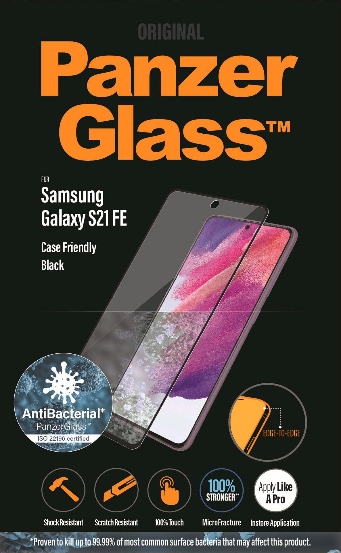 PanzerGlass Displayschutzglas »E2E Samsung Galaxy S21 FE CF Antibakt«, (1 St.)