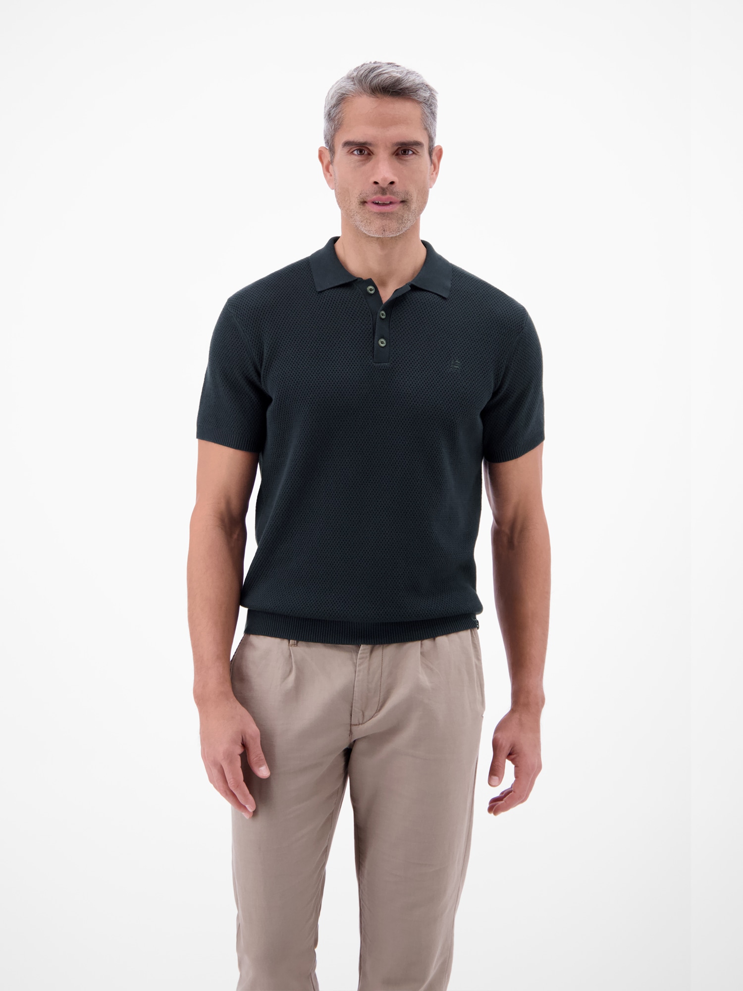 LERROS Poloshirt »Unifarbenes Poloshirt in Strukturqualität«