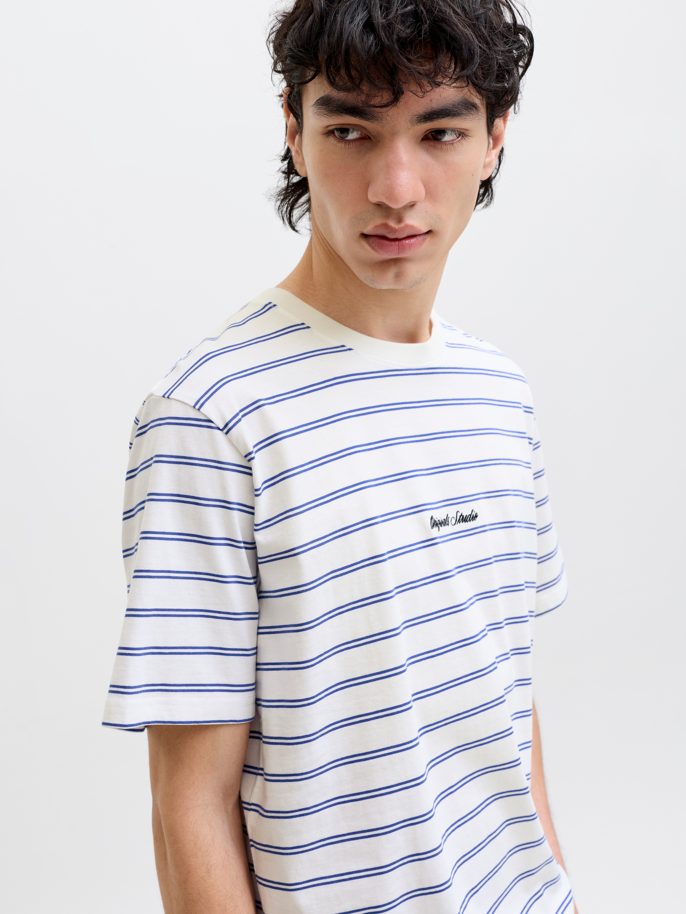 Jack & Jones T-Shirt »JORNORREBRO STRIPE TEE SS CN LN« Baumwolle, relaxed fit