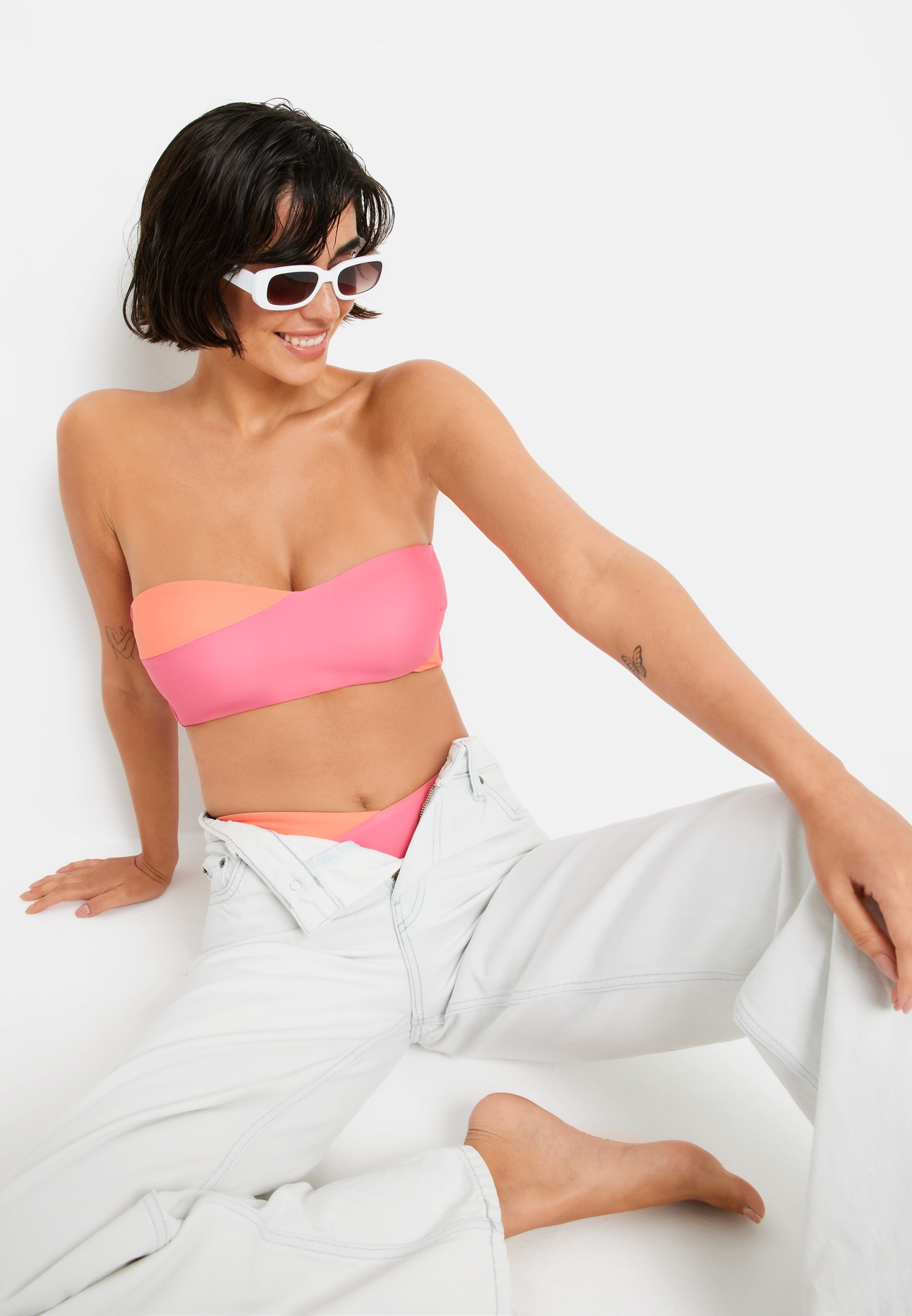 LSCN by LASCANA Bandeau-Bikini »Auri«, (Set), in Colourblock-Optik