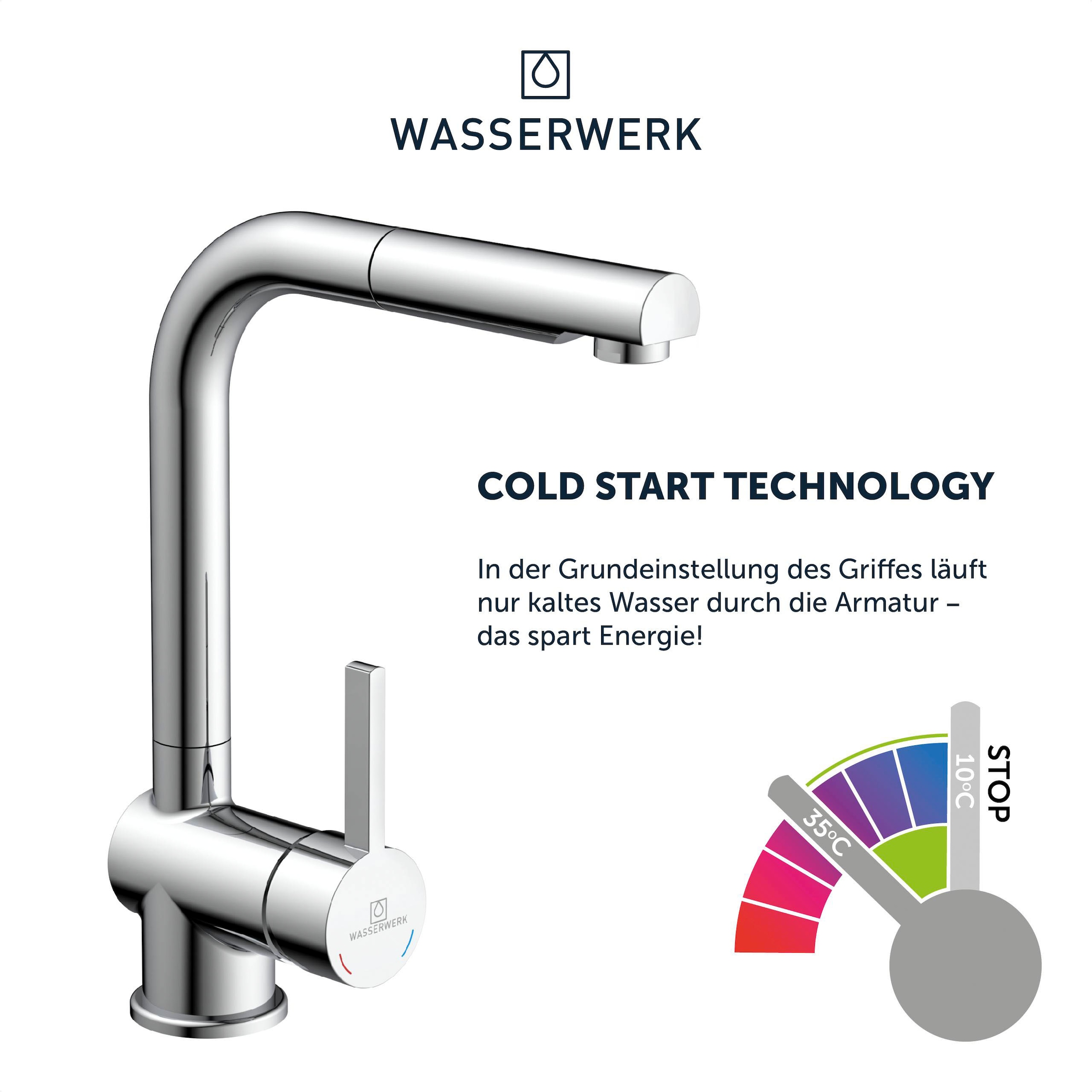WASSERWERK Spültischarmatur »WK 4, Wasserhahn, Küche, Einhebelmischer«