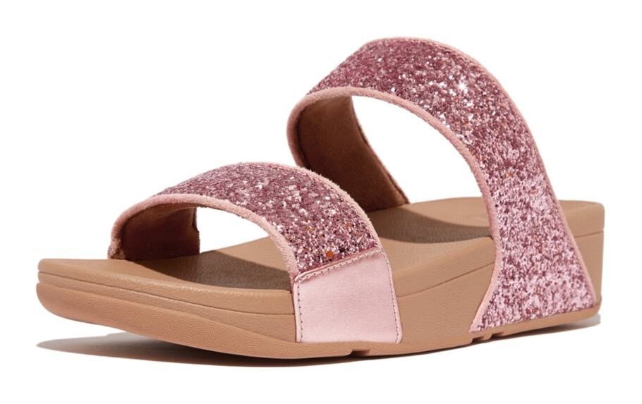 Fitflop Pantolette »Lulu«, Badeschuh, Pool Slides, Sandale mit grobem Glitter aus PET verziert