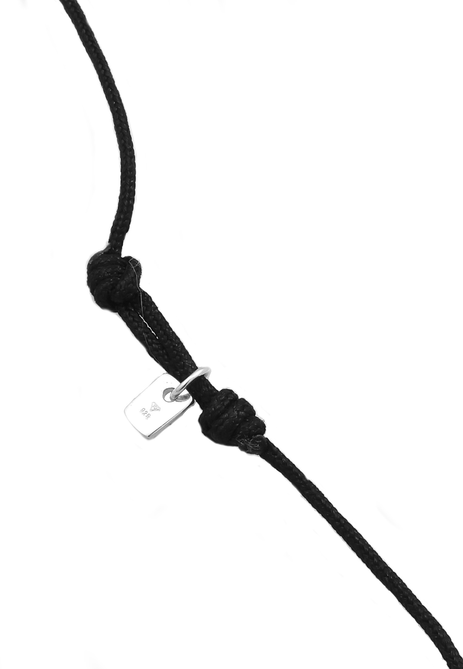 Kuzzoi Lange Kette »Halskette Nylonkette Charmträger Rund 925 Sterling Silber«