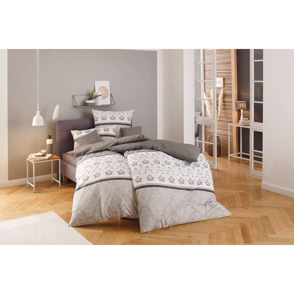 Home affaire Bettwäsche »Cremona in Renforcé, Biber (Flanell) und PolyCotton Qualität, romantisch, verspielte Ornamente, geeignet im Winter & Sommer, Landhausstil«, (2 tlg.)