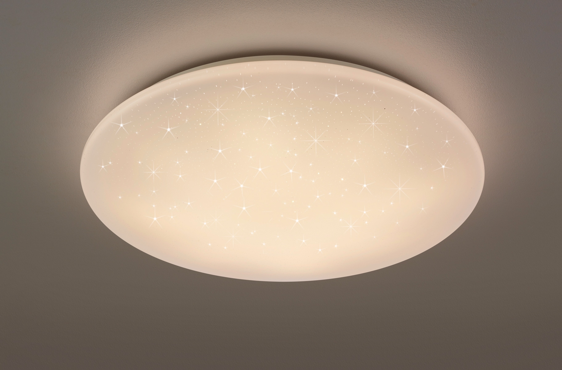 REALITY Leuchten LED Deckenleuchte »Kato«, 1 flammig, Leuchtmittel LED-Board | LED fest integriert, Deckenlampe, weiß, Sternenlichteffekt, Fernbedienung, dimmbar