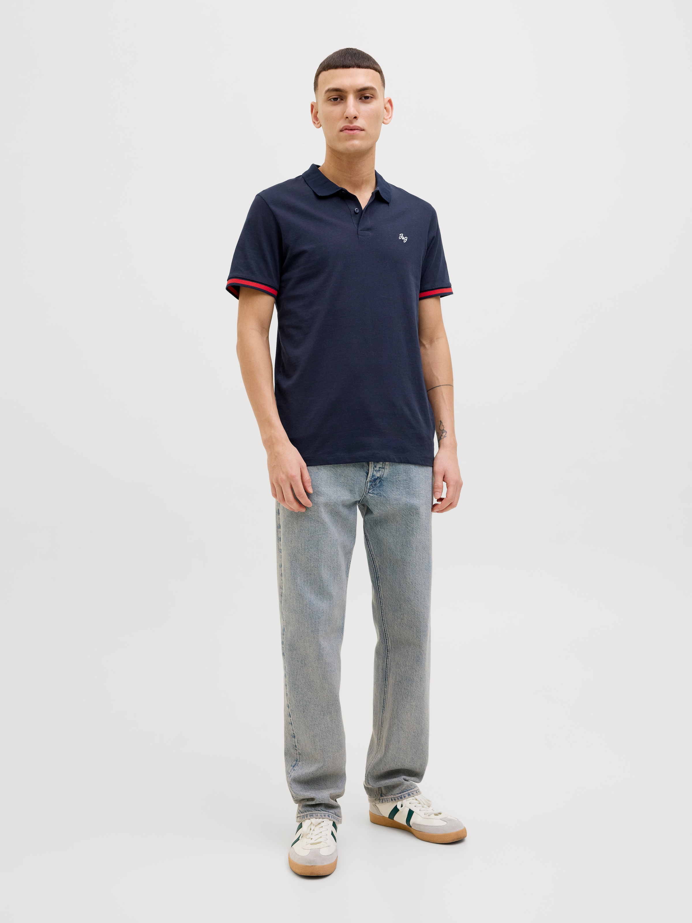 Jack & Jones Poloshirt »JJEJERSEY LOGO POLO SS SN«, mit Logo Stickerei