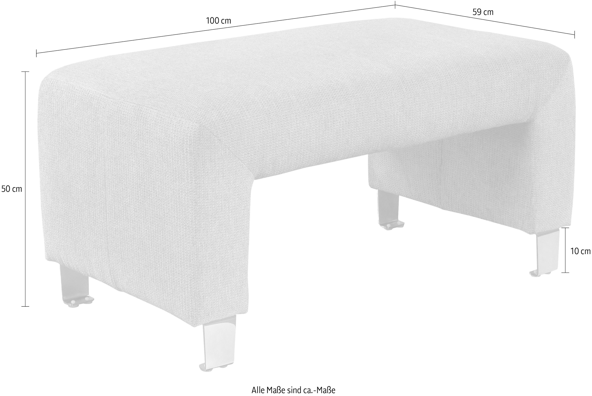 exxpo - sofa fashion Polsterhocker »Intenso, Hocker, modern« hohe Bodenfreiheit, frei im Raum stellbar, hoher Sitzkomfort