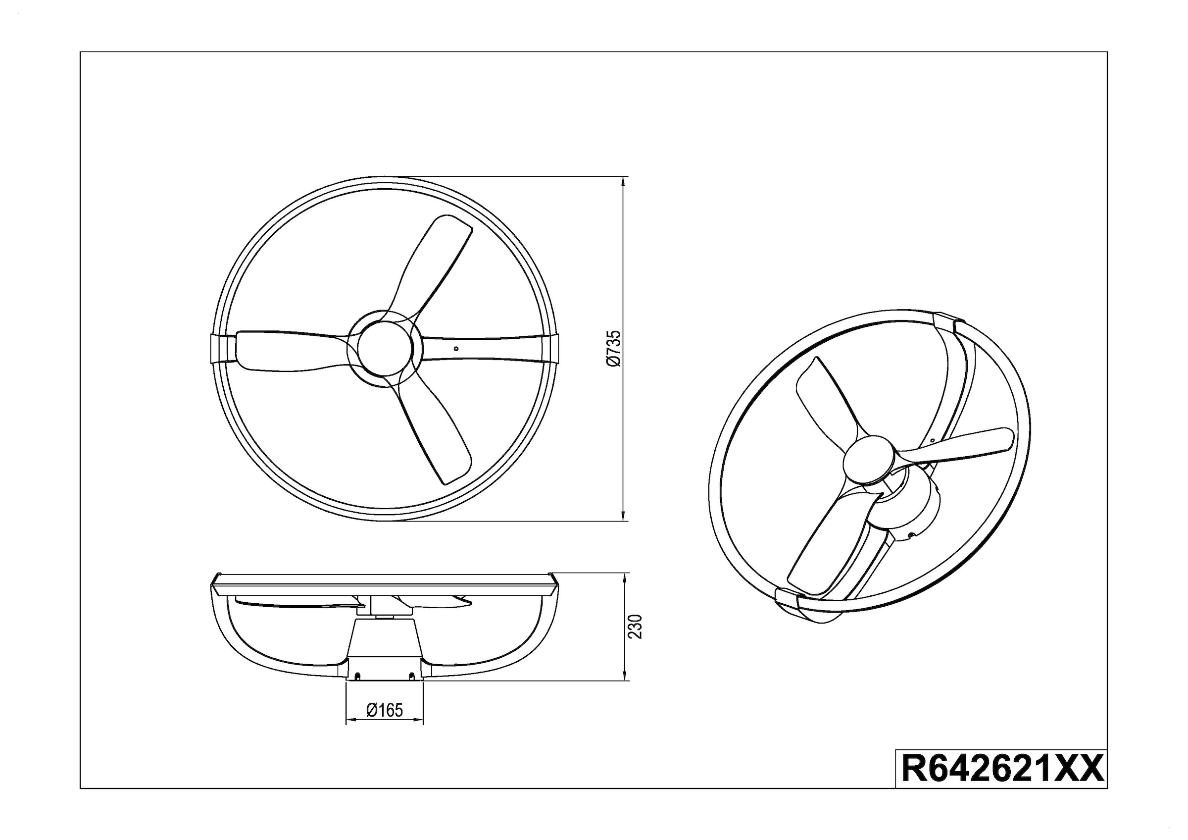 REALITY Leuchten LED Deckenleuchte »STOCKHOLM mit Ventilator, Deckenventilator mit Licht inklFernbedienung« LED-Board 1 Stk. warmweiß - kaltweiß 6 Geschwindigkeiten Timer Vor- & Rücklauf LED dimmbar CCT Nachtlicht