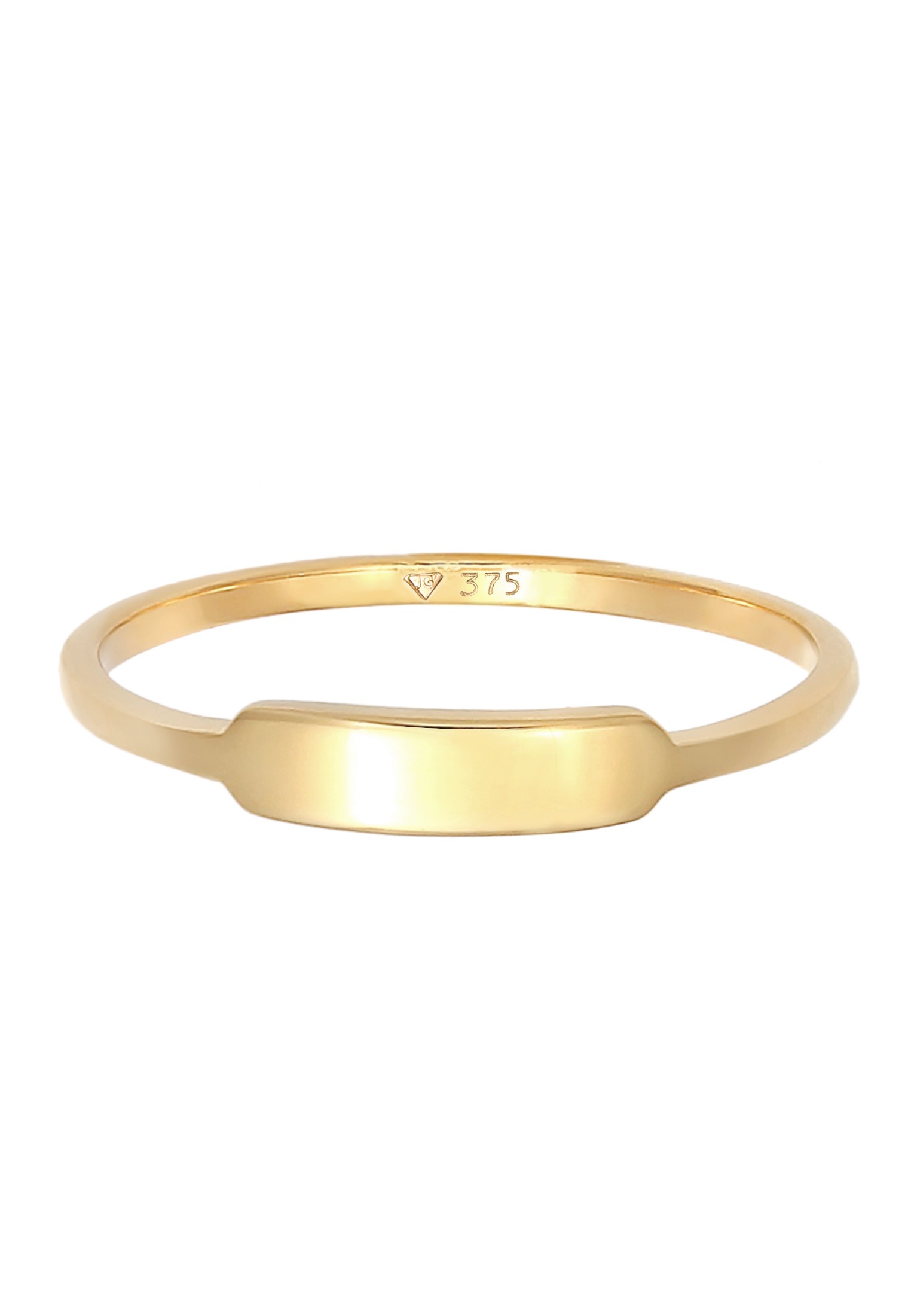 Elli Premium Siegelring »Ring Rechteck Geo Design 375 Gelbgold«