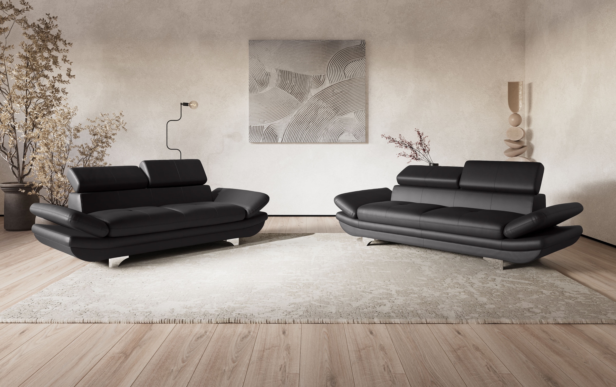 COTTA 3-Sitzer »Enterprise«, Big-Sofa, mit Armteilverstellung & Kopfteilverstellung