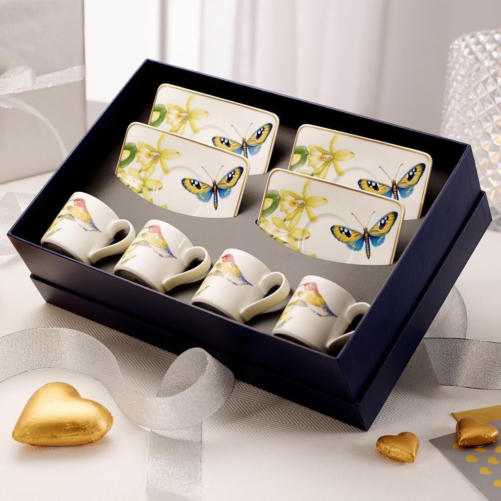 Villeroy & Boch Tasse »Espressotassen mit Untertassen Amazonia 60 ml 4er Set bunt« Handwäsche wird empfohlen