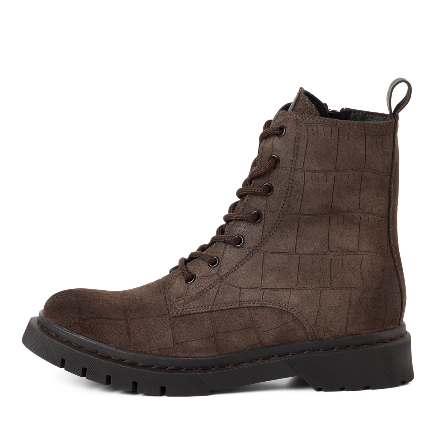 Tamaris Schnürboots  Schnürstiefelette, Chunky Boots mit logobedruckter Anziehlasche