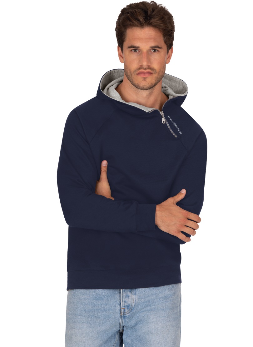 im Shop Online Trigema Reißverschluss« OTTO Sweatshirt »TRIGEMA Raglan-Kapuzenpullover mit