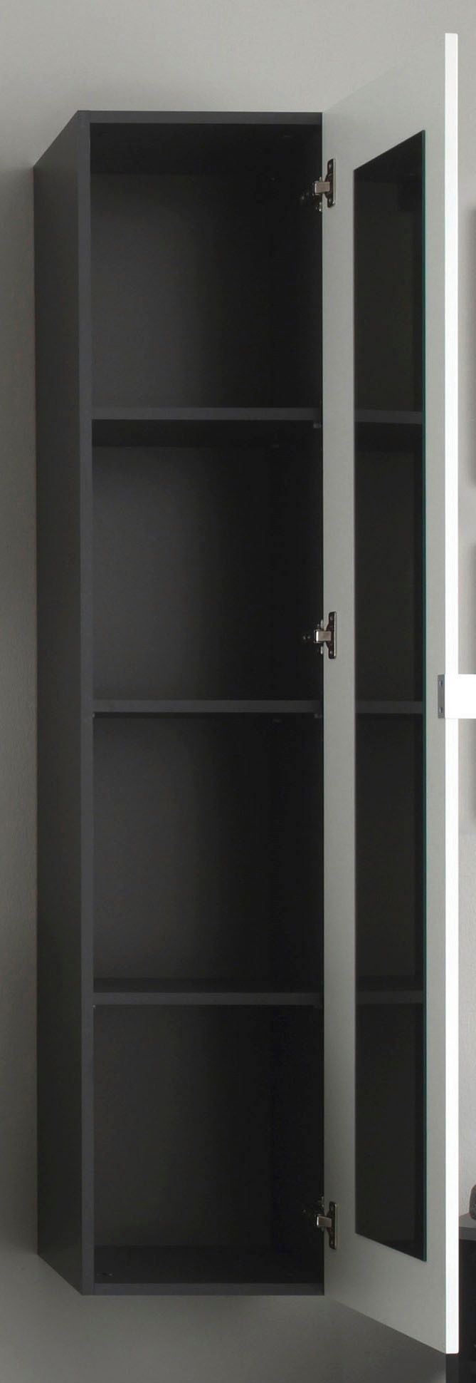 welltime Hochschrank »Bardolino« Badschrank mit innen verspiegelter Tür in Weiß Hochglanz