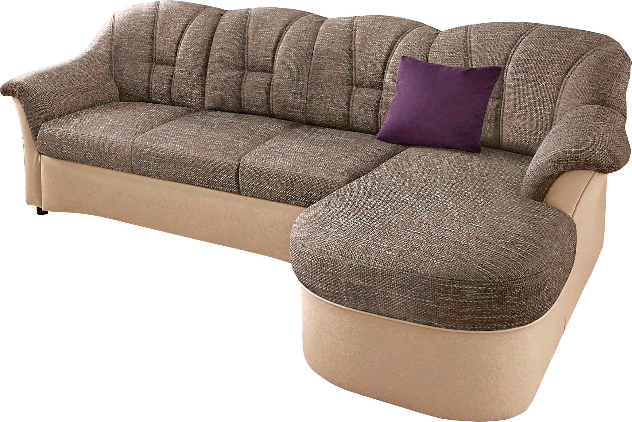 DOMO collection Ecksofa »Flores Schlafsofa, B/T/H: 233/142/86 cm, L-Form«, wahlweise mit Bettfunktion, wahlweise mit Federkern, auch in Leder