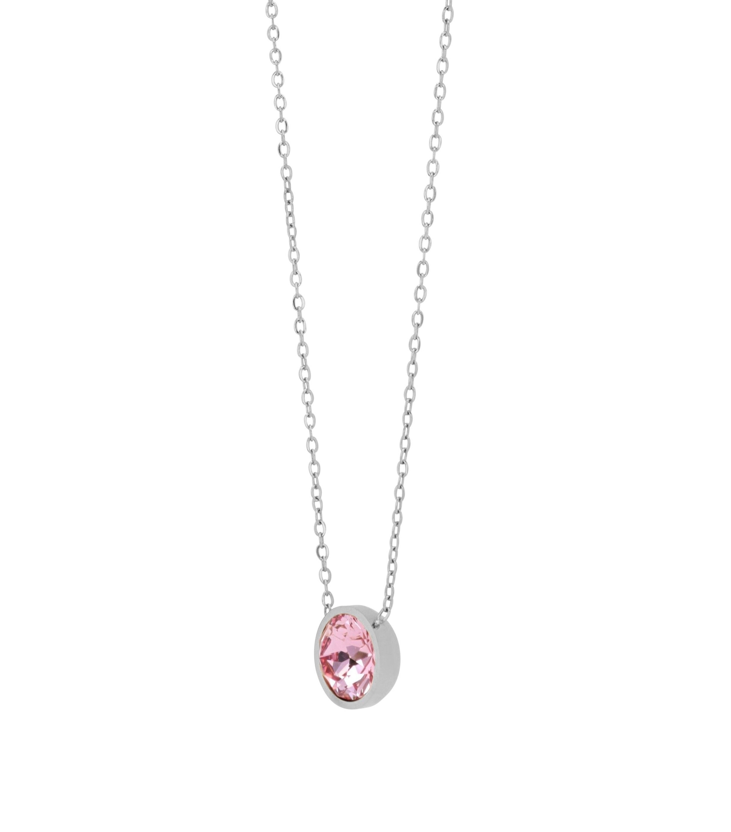 Adelia´s Gliederkette »Damen Halskette aus Edelstahl mit Kristall 43 cm«