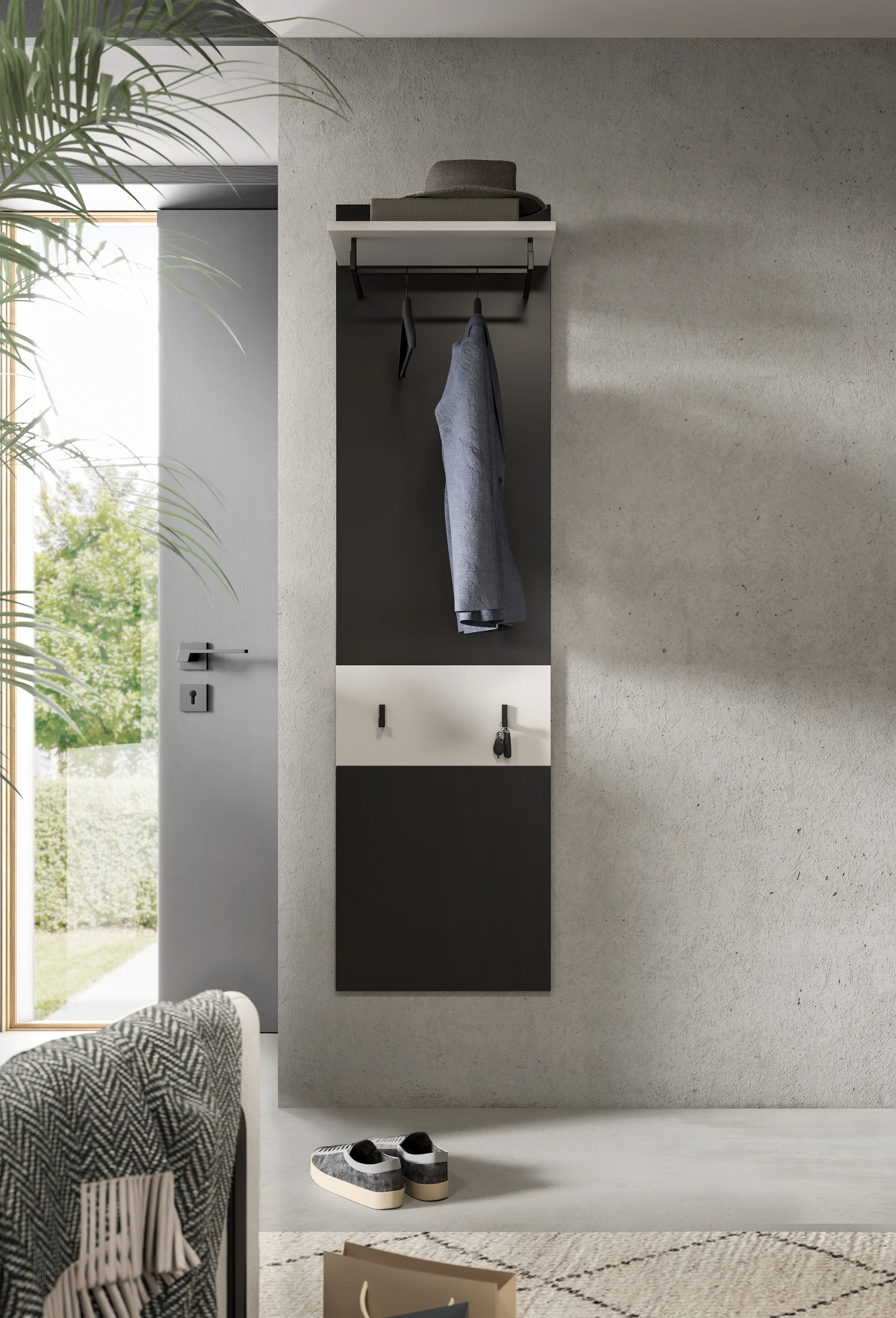 INOSIGN Garderobenpaneel »REHAT, TOPSELLER!, Höhe 165 cm, Hutablage, 2 Haken, Garderobenstange« in verschiedenen Farben erhältlich, 1 Stk. tlg. Paneel, Wandboard, Garderobe, Garderobenleiste, Garderobenboard