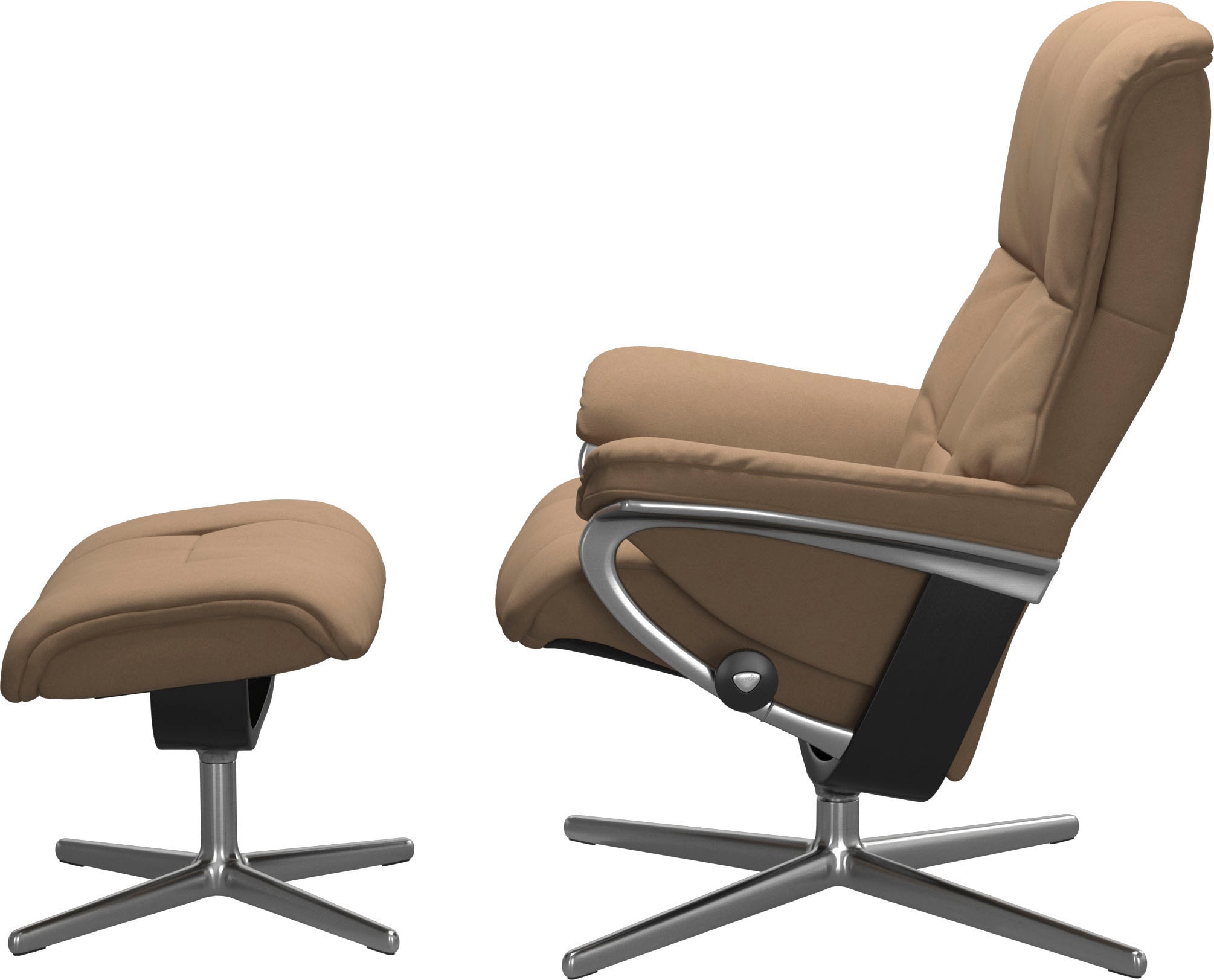 Stressless® Relaxsessel »Mayfair« Set, Relaxsessel mit Hocker,  mit Hocker, mit Cross Base, Größe S, M & L, Holzakzent Schwarz