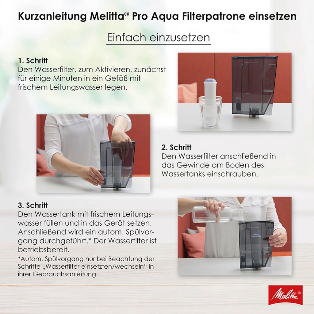 Melitta Filter-Set »3-er Pro Aqua Wasserfilter«, (Packung, 3 tlg., 3 Wasserfilter)