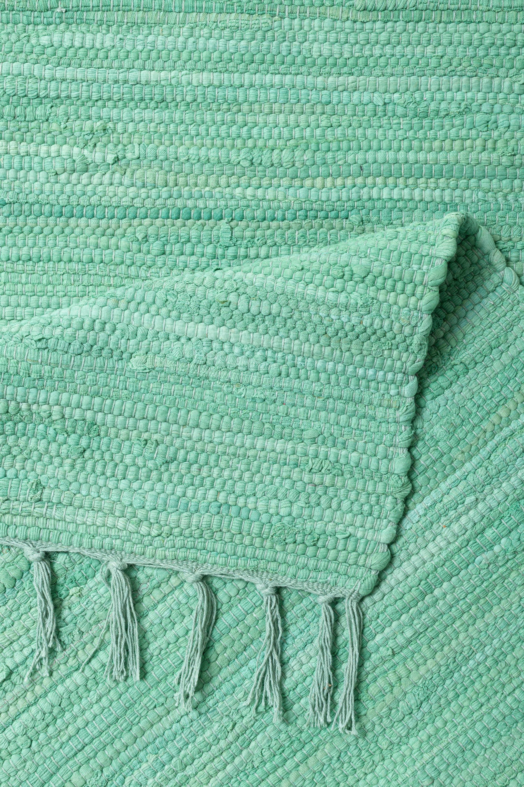 my home Teppich »Ares«, rechteckig, 5 mm Höhe, Uni Farben, handgewebt, mit Fransen, reine Baumwolle, waschbar, Läufer