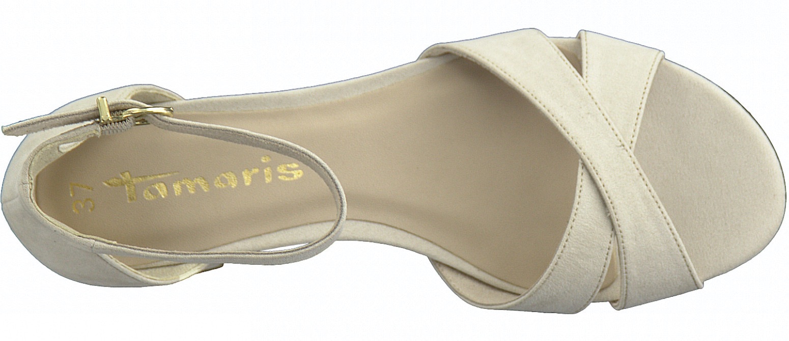 Tamaris Sandalette, Blockabsastz, Sommerschuh, Riemchensandale mit Kreuzbandage