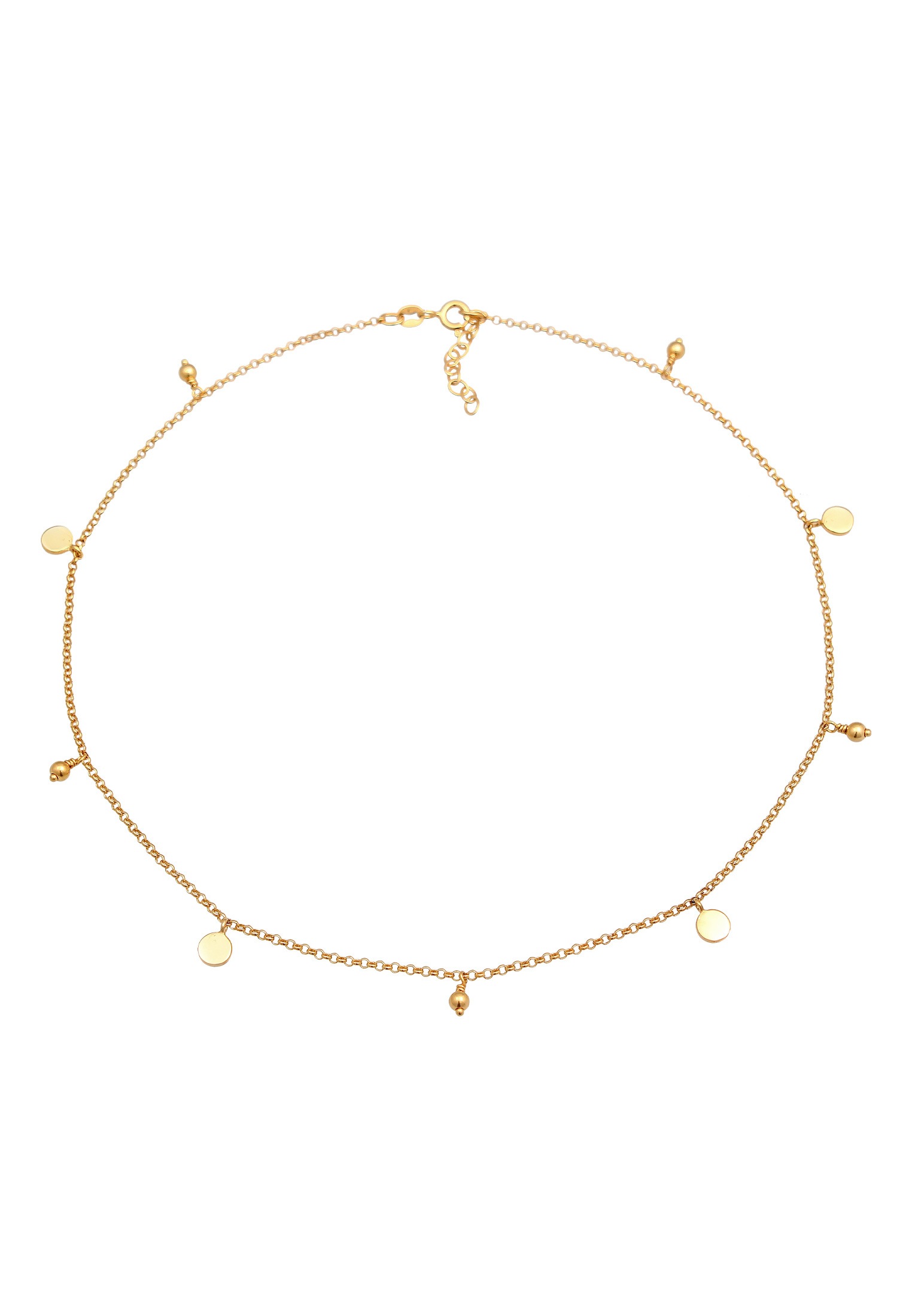 Elli Choker »Halskette Choker Kugel Plättchen Boho Style 925 Silber«