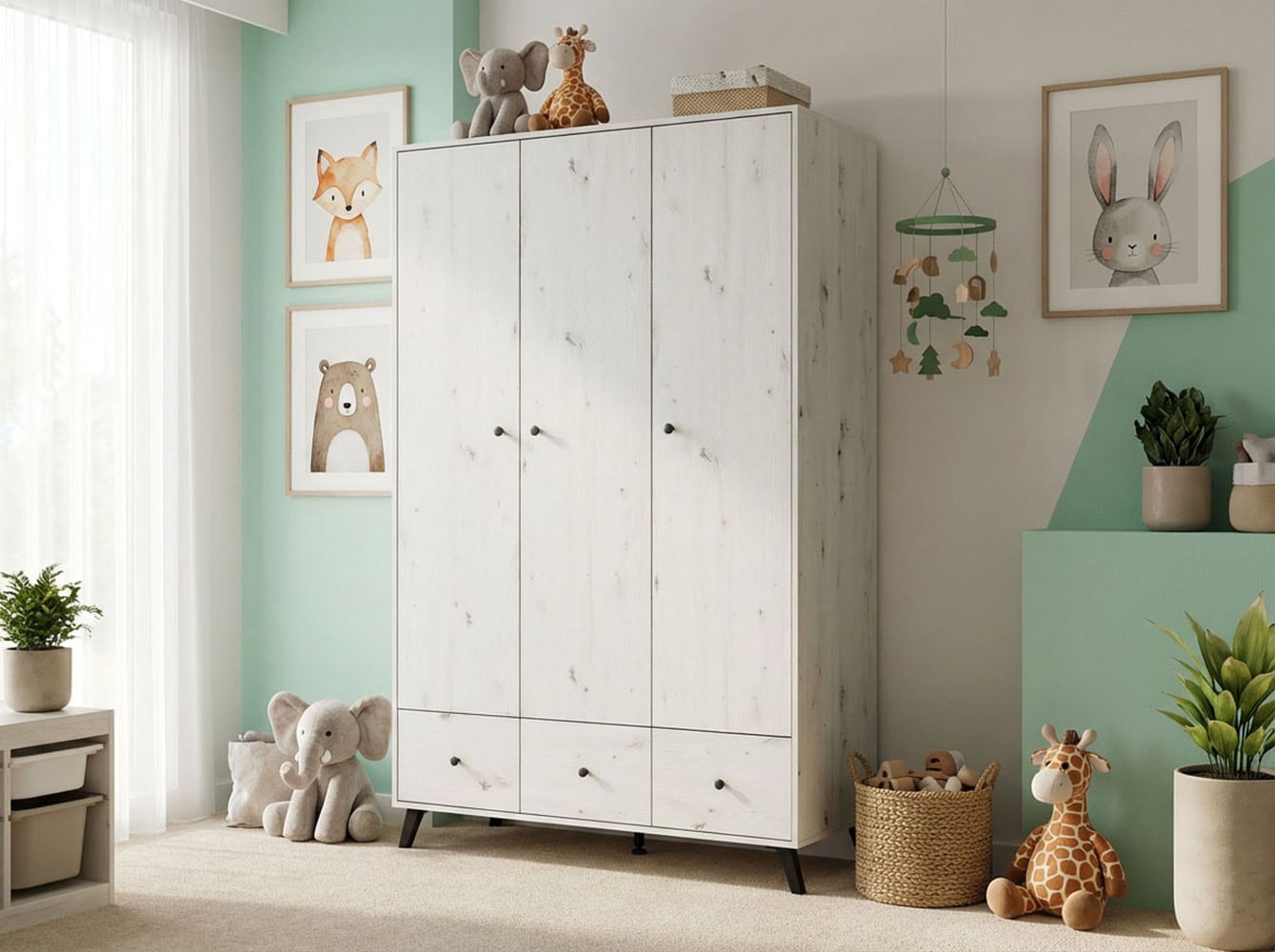 arthur berndt Kleiderschrank »Kinderkleiderschrank »Lavea« 3-türig«
