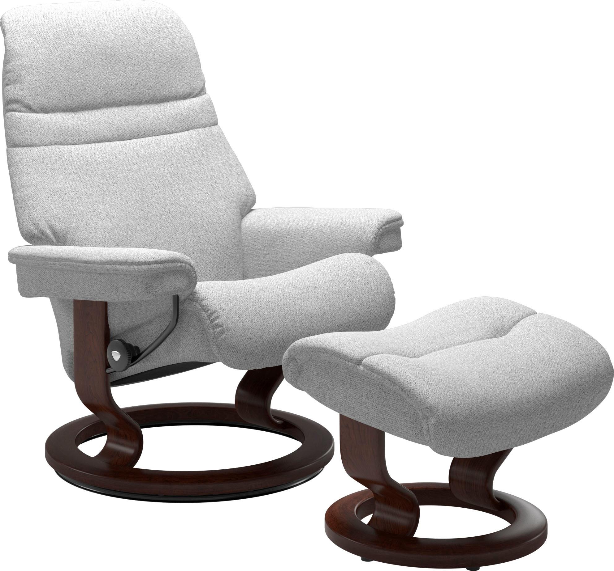 Stressless® Relaxsessel »Sunrise«, (Set, Relaxsessel mit Hocker), mit Classic Base, Größe M, Gestell Braun