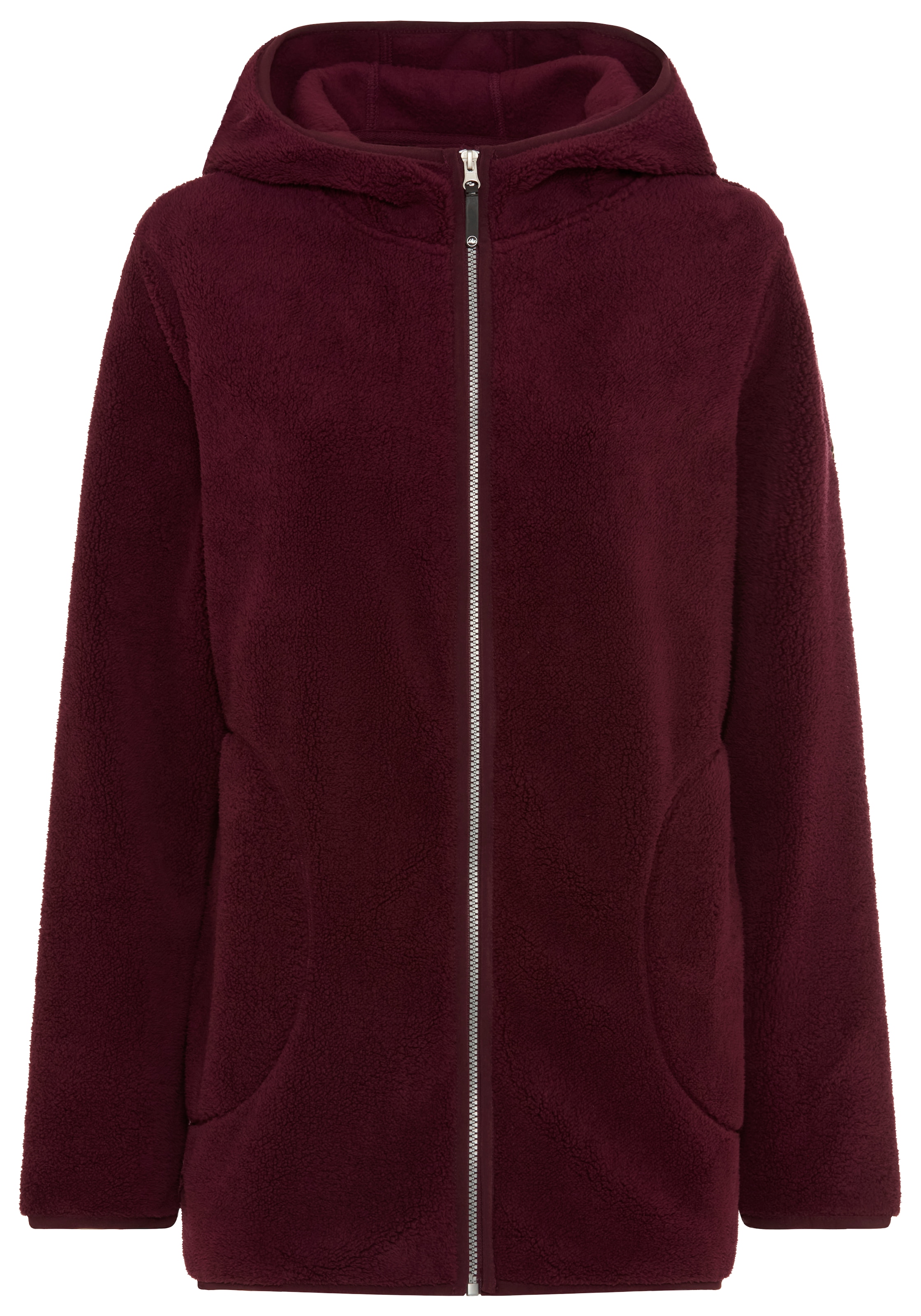 Polarino Fleecejacke mit Kapuze mit Kapuze, wärmendes Polyester-Fleece, atmungsaktiv, unifarben