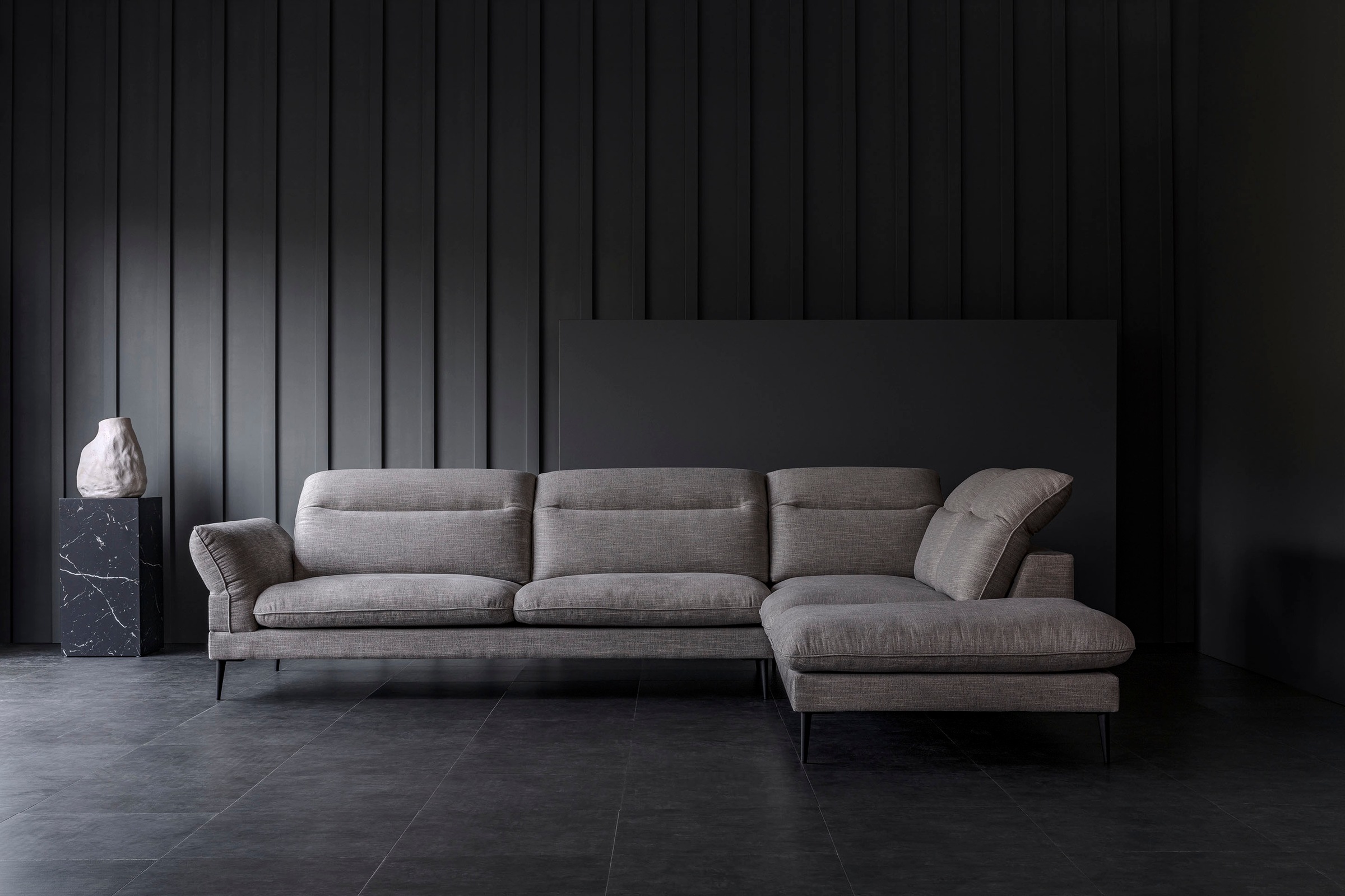 FLEXLUX Ecksofa »Salino, Funktionssofa mit Ottomane, Relaxsofa, Ecksofa«, Sofa mit Arm- und Kopfteil-Verstellungen, Kaltschaum & Stahl-Wellen