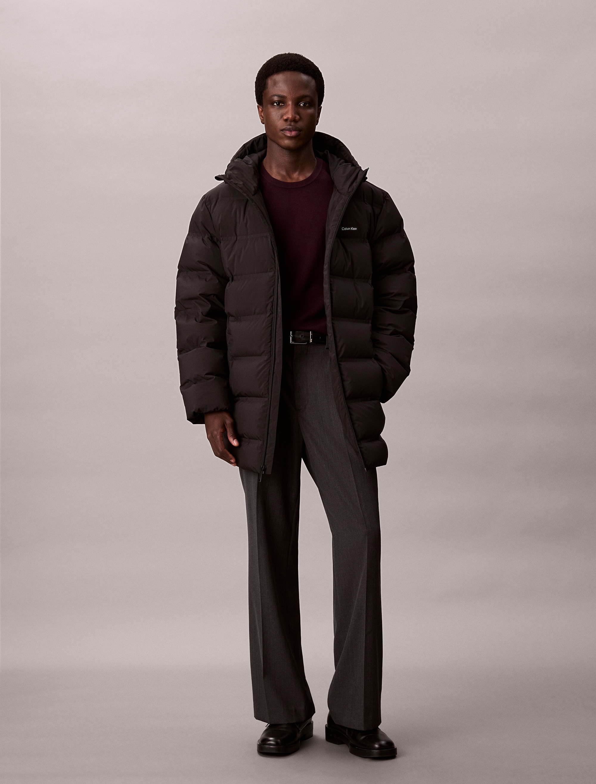 Calvin Klein Steppmantel »LS BONDED CHNNLD LONG HOODED PUF«, Mit Rundhalsausschnitt, regular fit