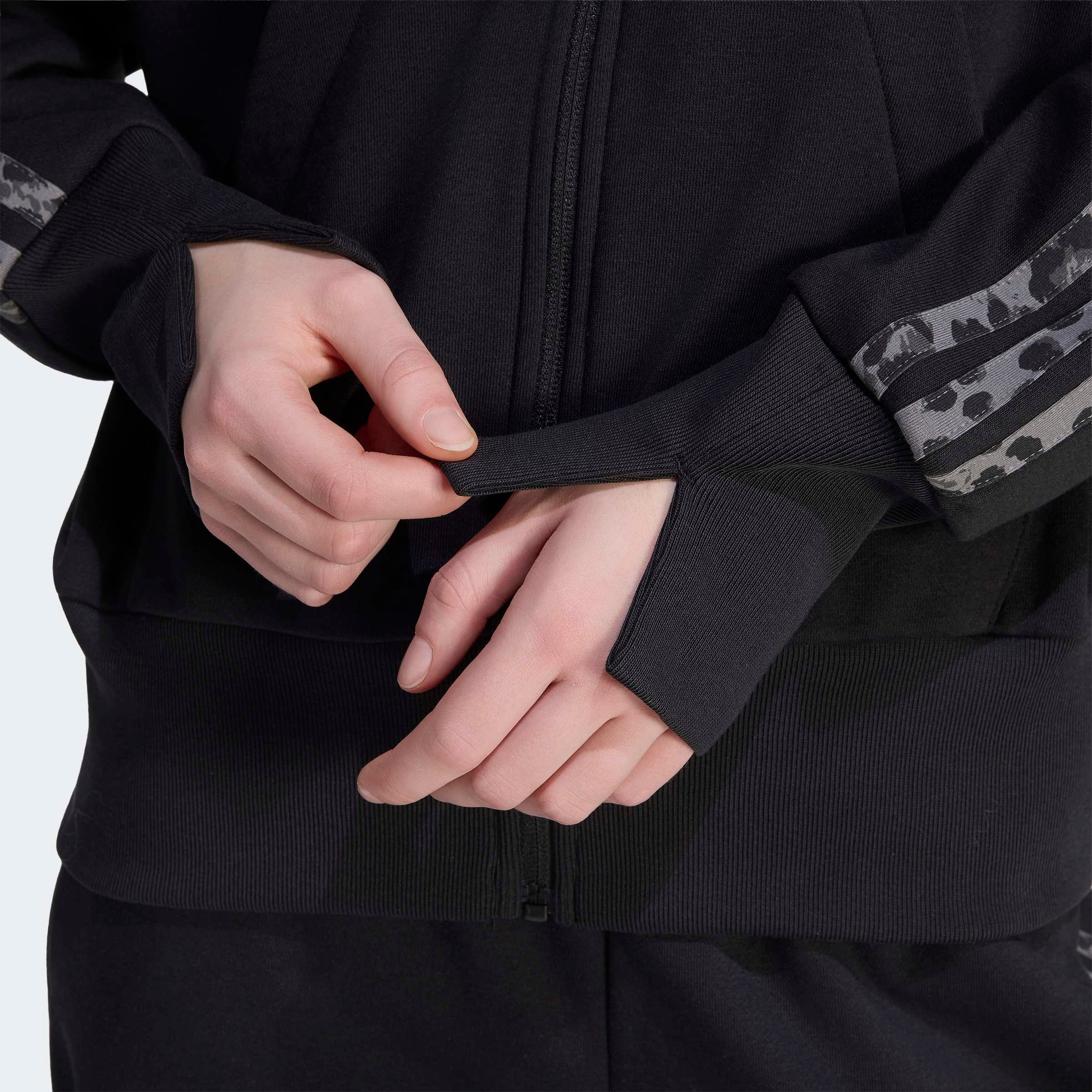 adidas Sportswear Kapuzensweatshirt »SEASONAL ESSENTIALS 3-STREIFEN, ANIMALPRINT«
