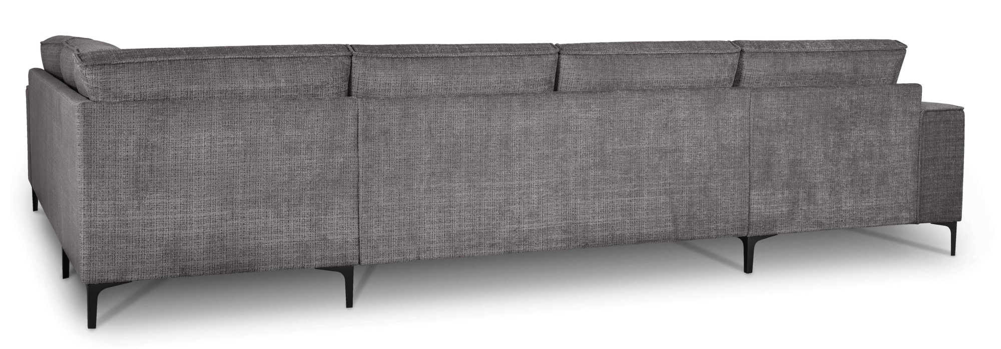 Places of Style Wohnlandschaft »XXL Sofa Oland, Struktur, Flachgewebe, Luxus-Microfaser, Boucle«, U-Form, 342 cm, Wellenunterfederung, Skandi-Design, Metallfüße