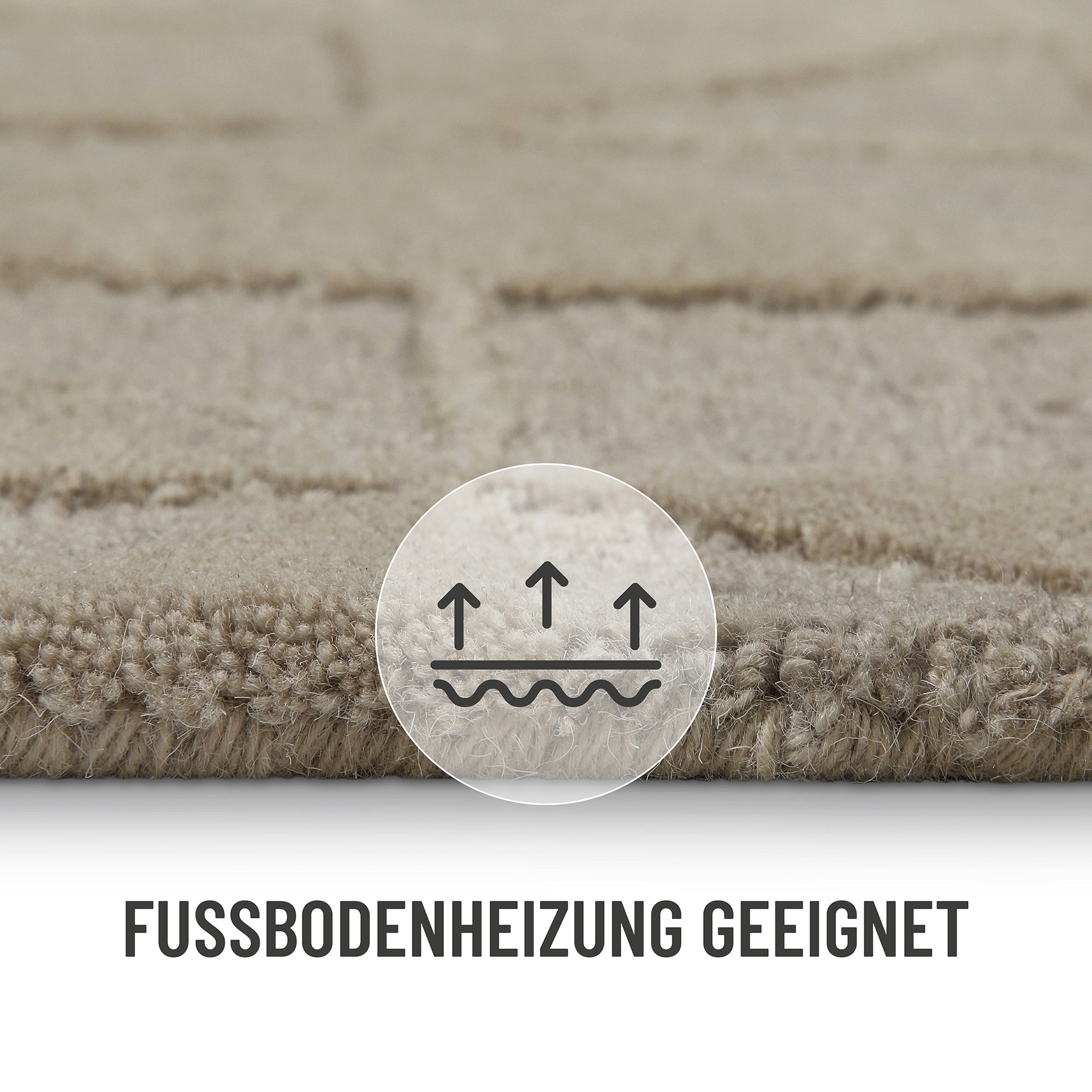 Wecon home Wollteppich »Hamptons THIRTYSEVEN«, rechteckig, 15 mm Höhe, Läufer, Schurwolle, Kurzflor, Wohnzimmer, elegant, geometrisch