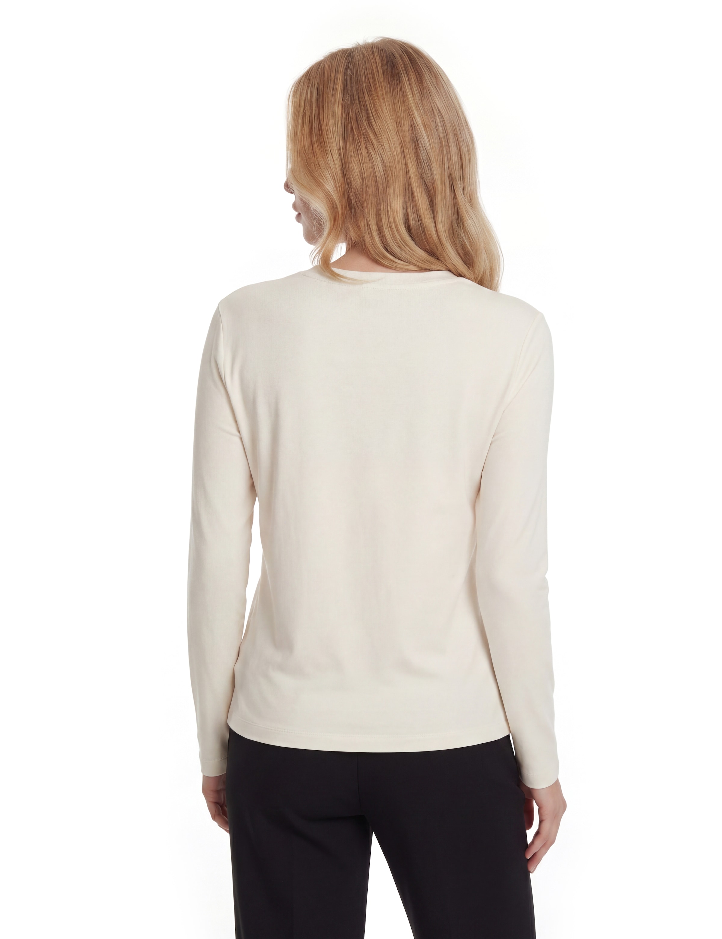 Guess Langarmshirt »LS CN SAVANNA LEOPARD TRIANGLE« mit markantem Logodesign, Slim Fit
