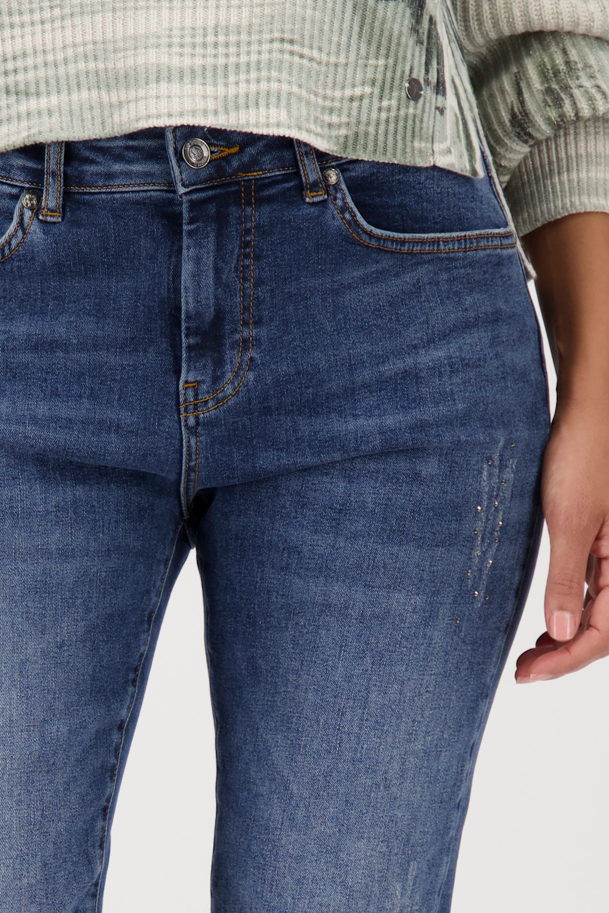 Monari Slim-fit-Jeans »Hose Jeans Nietenschmuck«