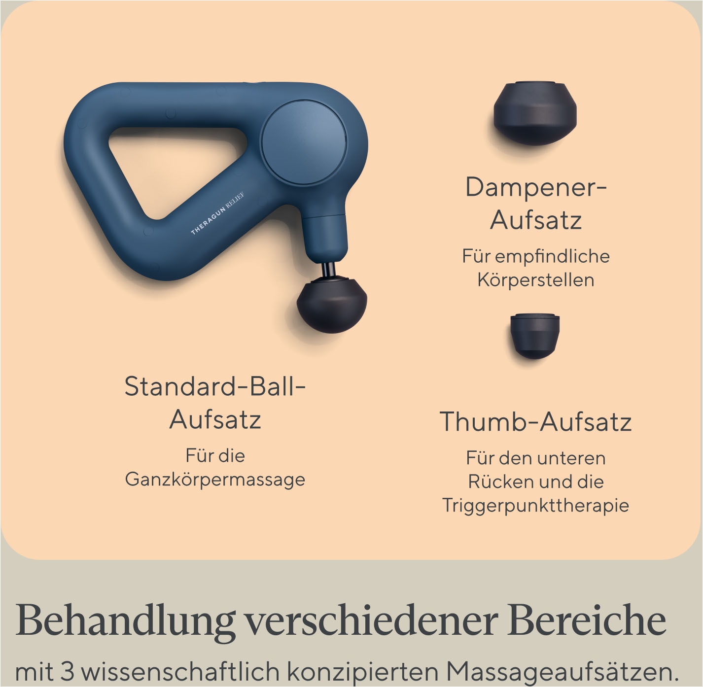 Therabody Massagepistole »Theragun Relief, Schmerzlinderung, Regeneration, Stressreduktion«, patentierter ergonomischer Griff & App-Steuerung