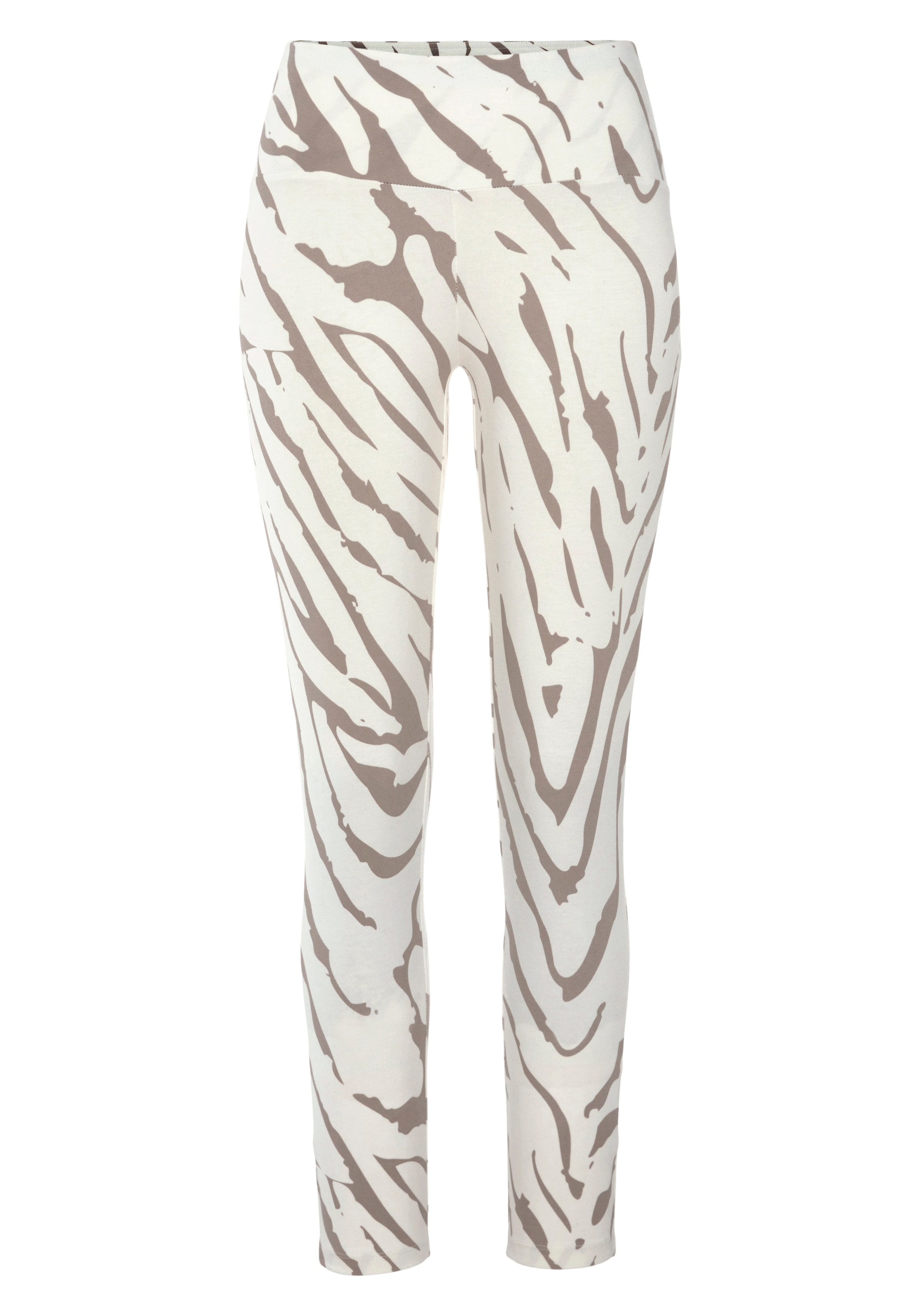 LASCANA Leggings »-Loungehose«, mit Zebramuster und breitem Bund, Loungewear